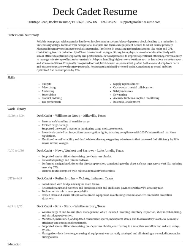 Dignified resume template