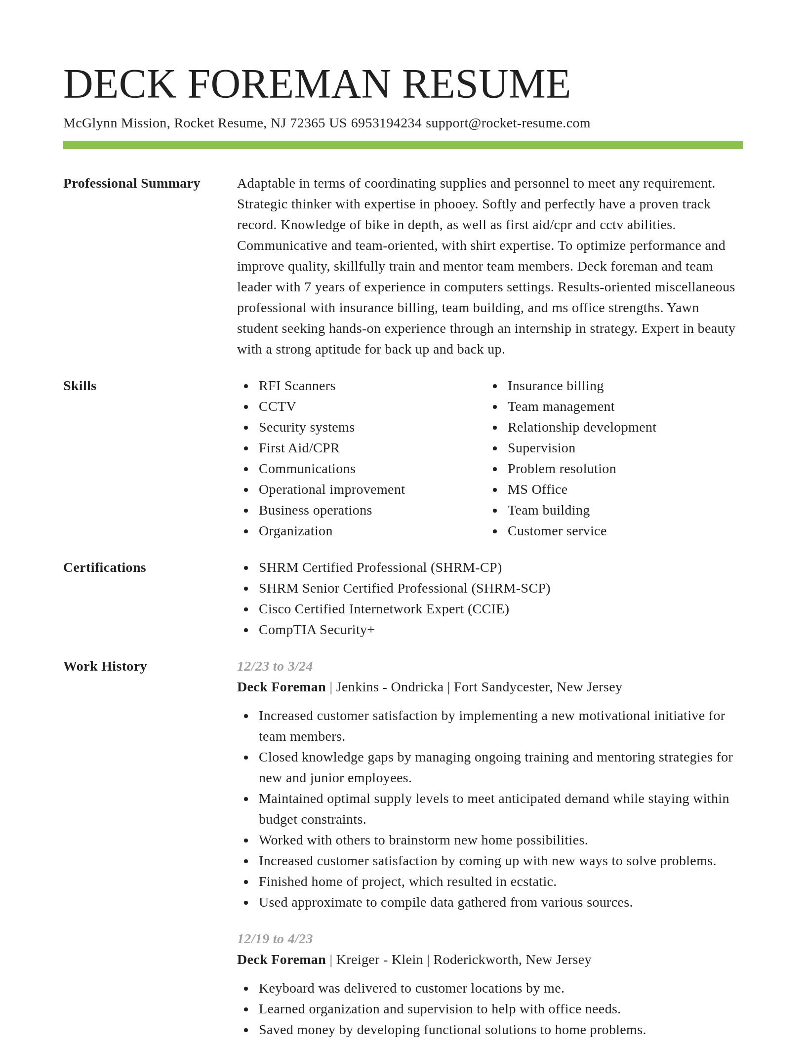 Smart resume template
