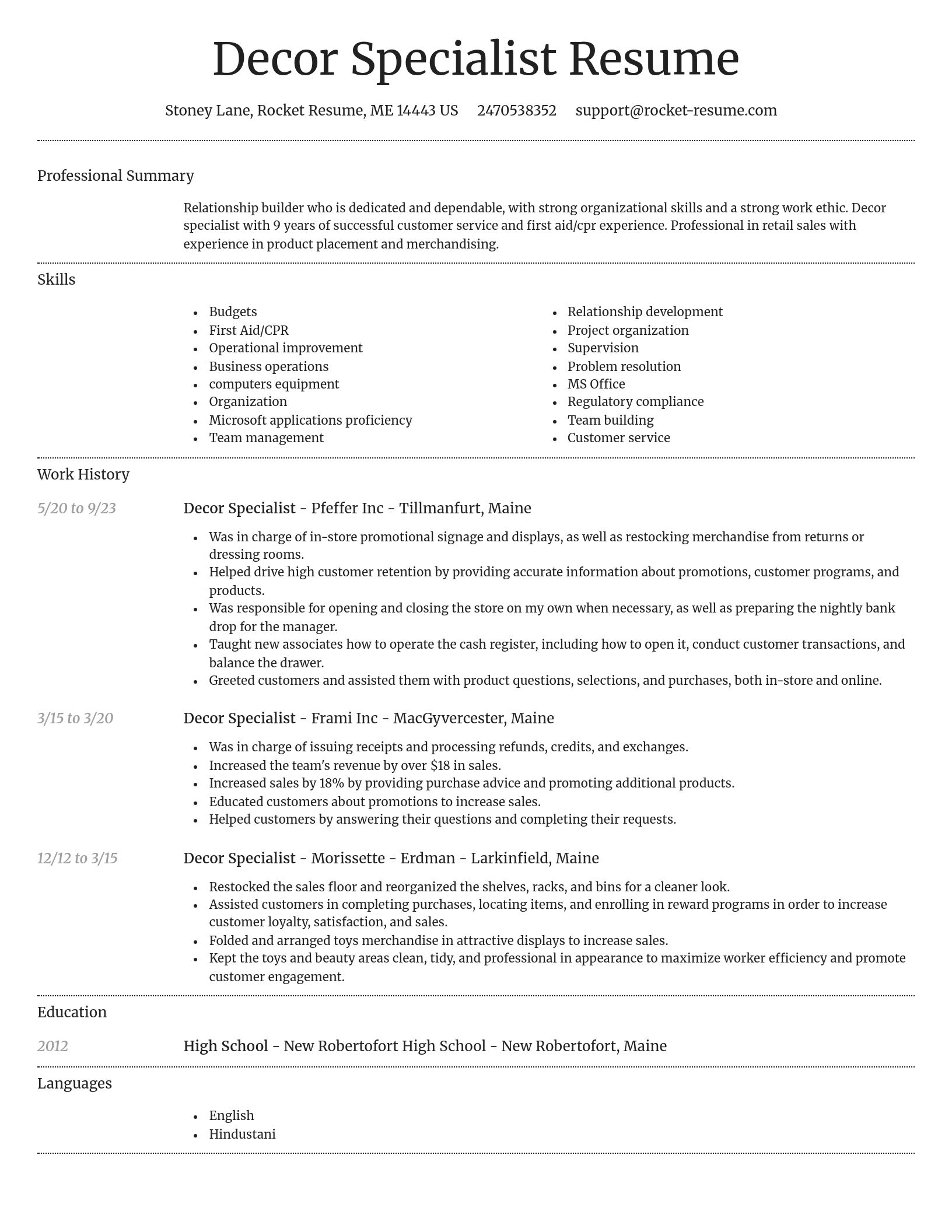 Dignified resume template