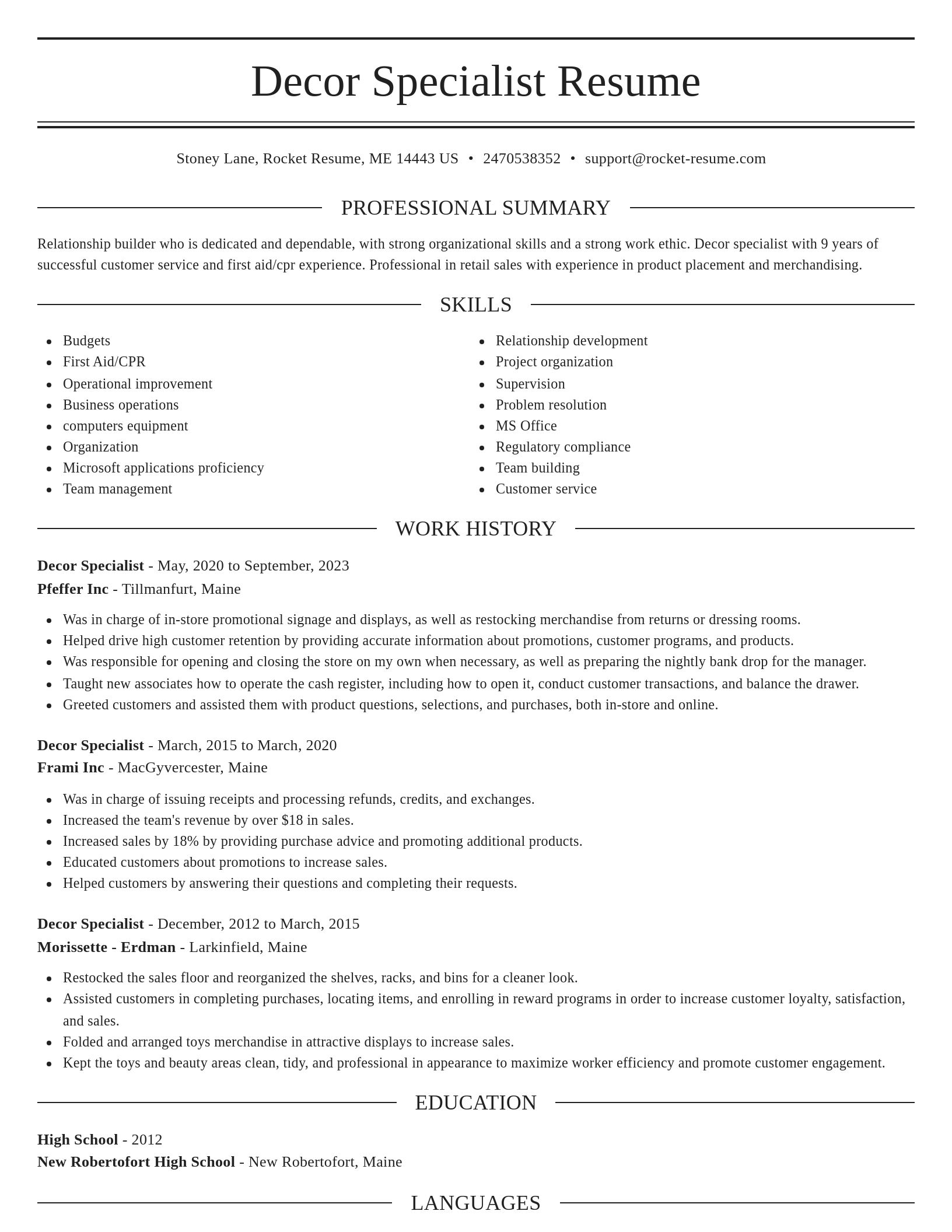 Elegant resume template