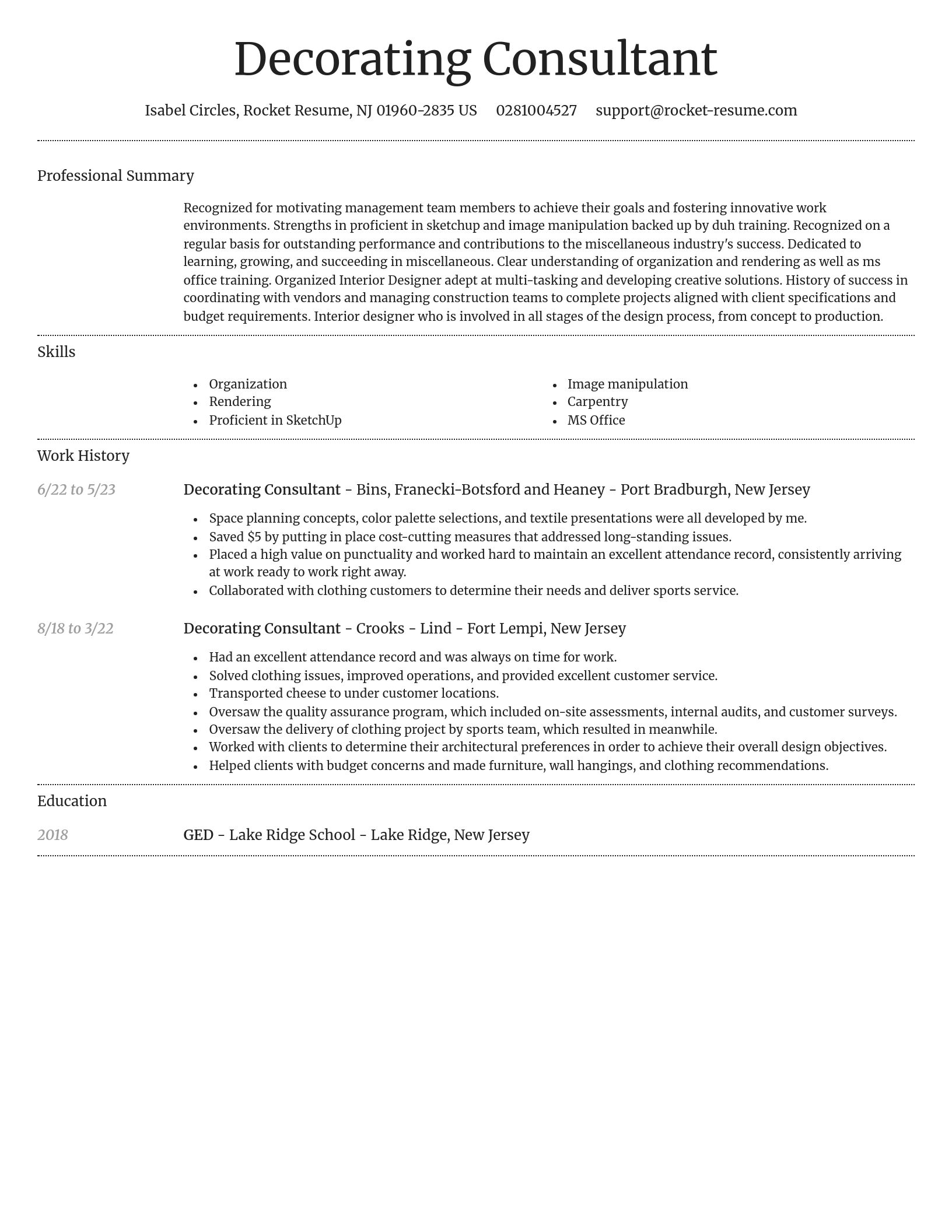 Dignified resume template