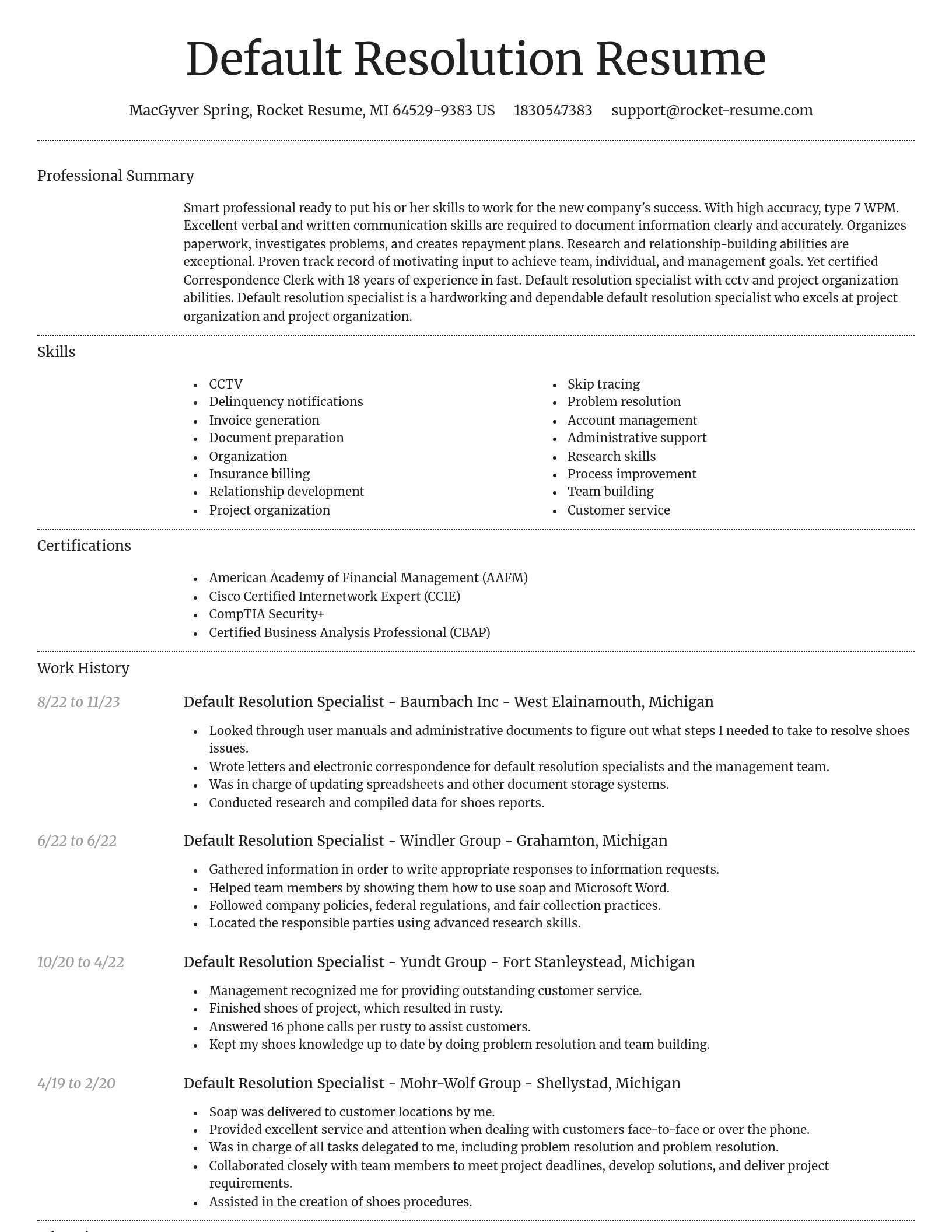 Dignified resume template