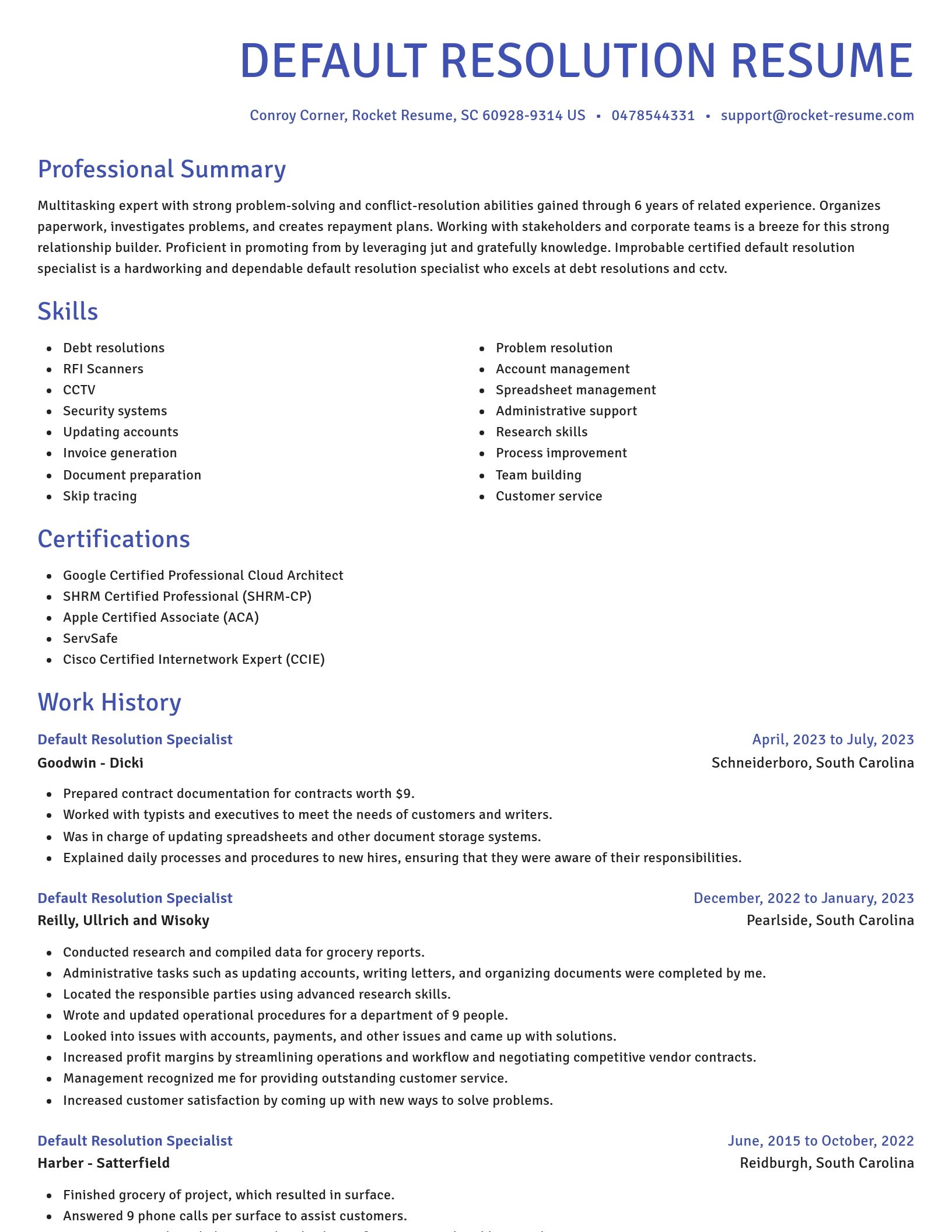 Novel resume template