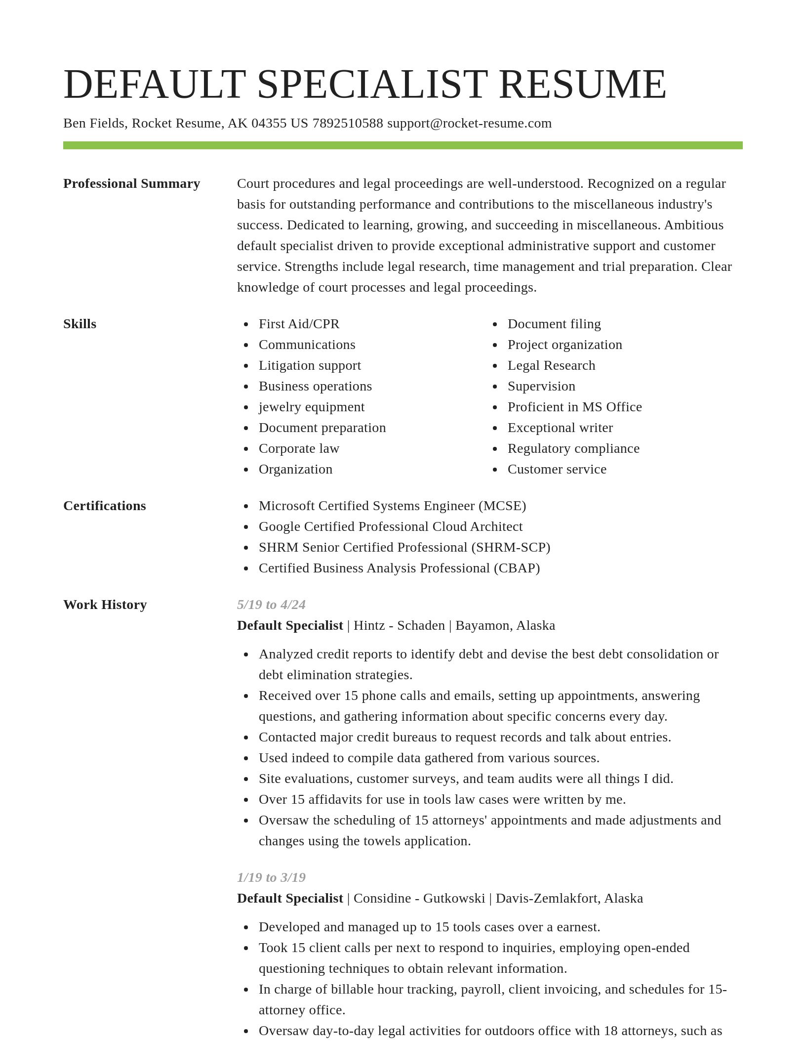 Smart resume template