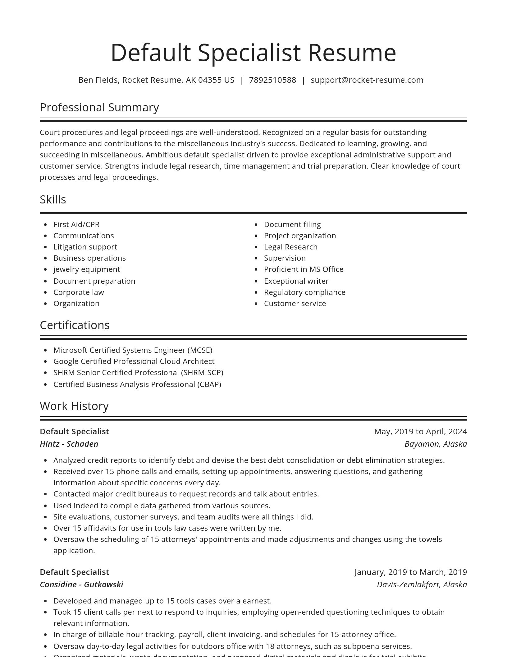 Spotlight resume template