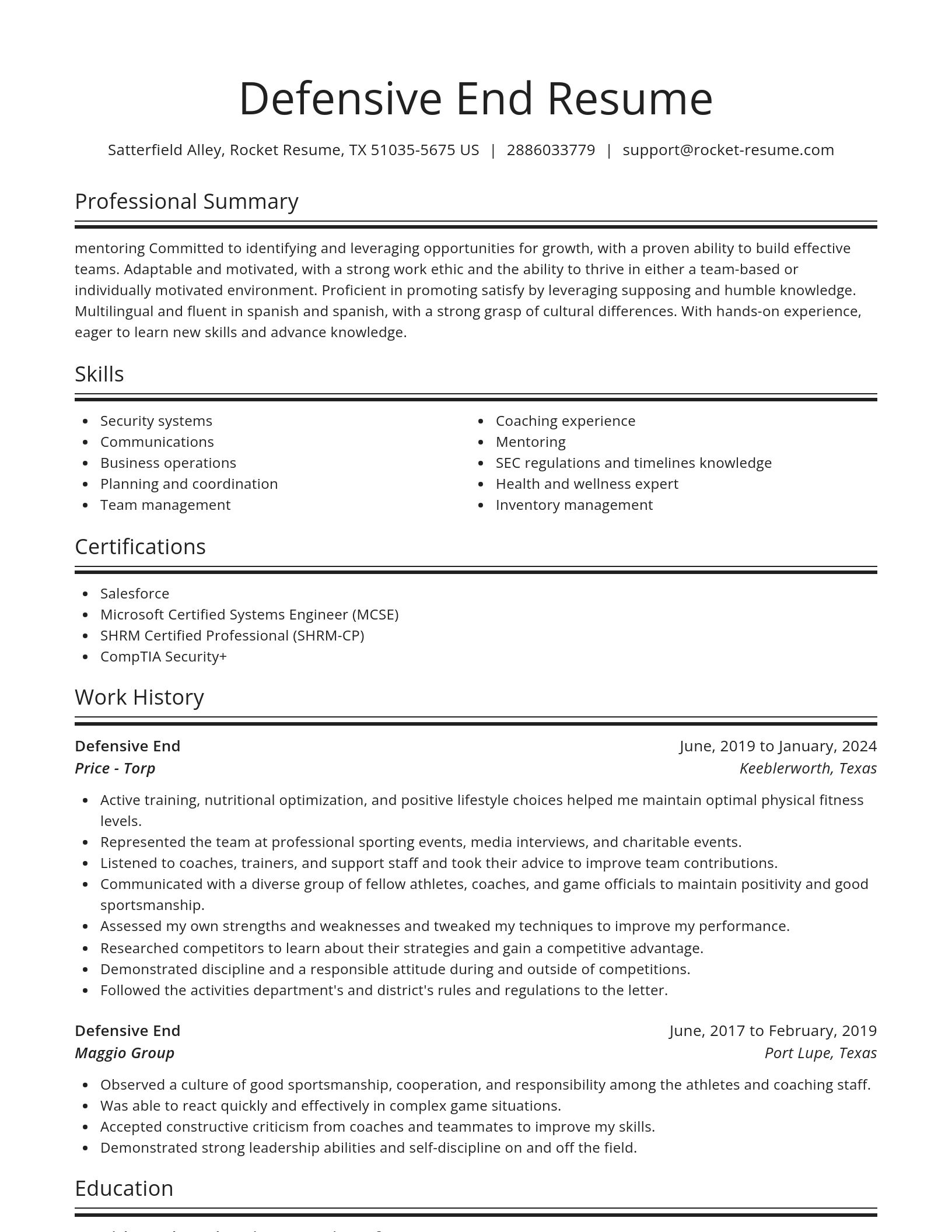 Spotlight resume template