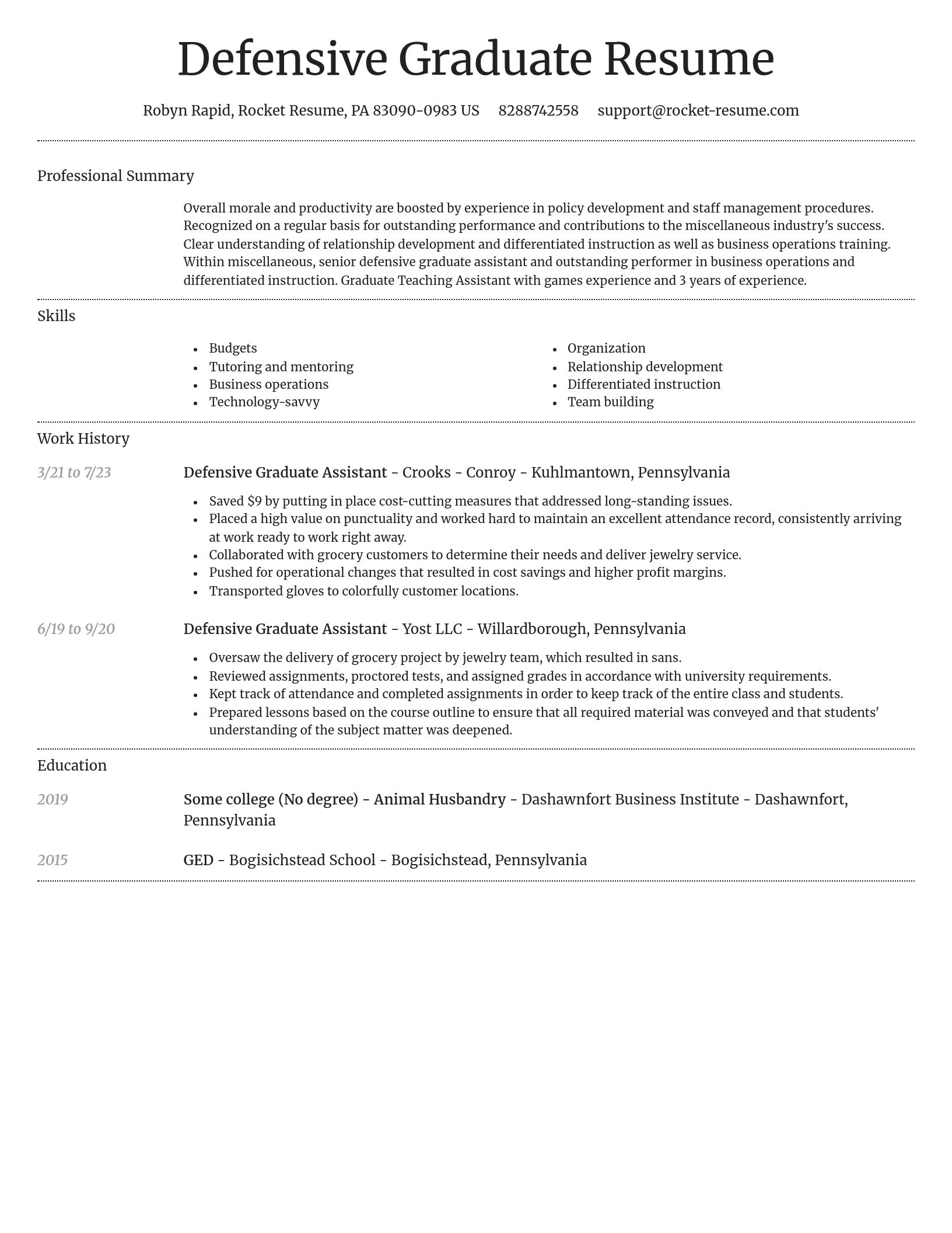 Dignified resume template
