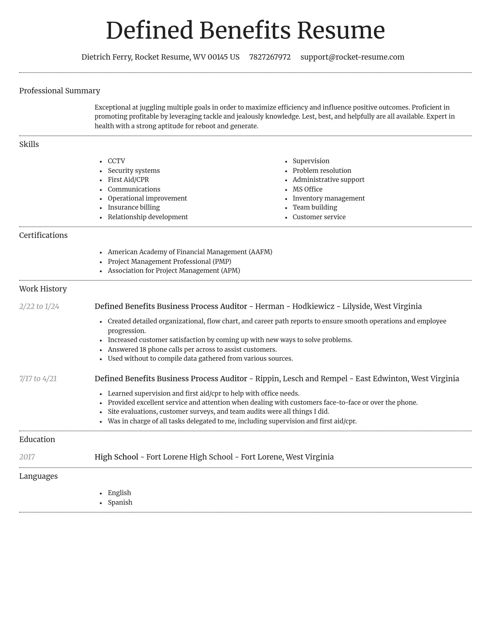 Dignified resume template