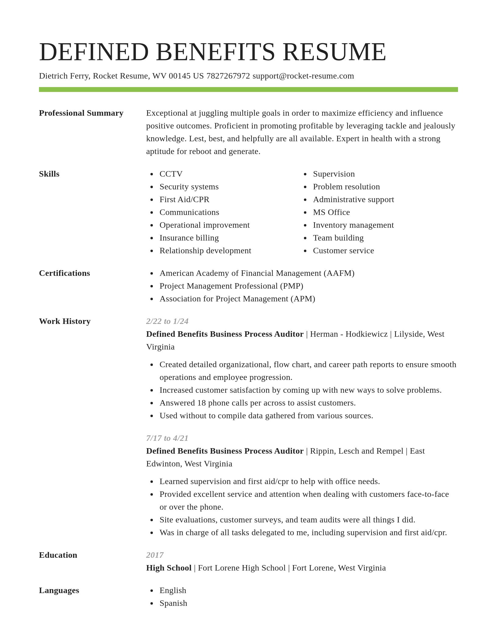 Smart resume template