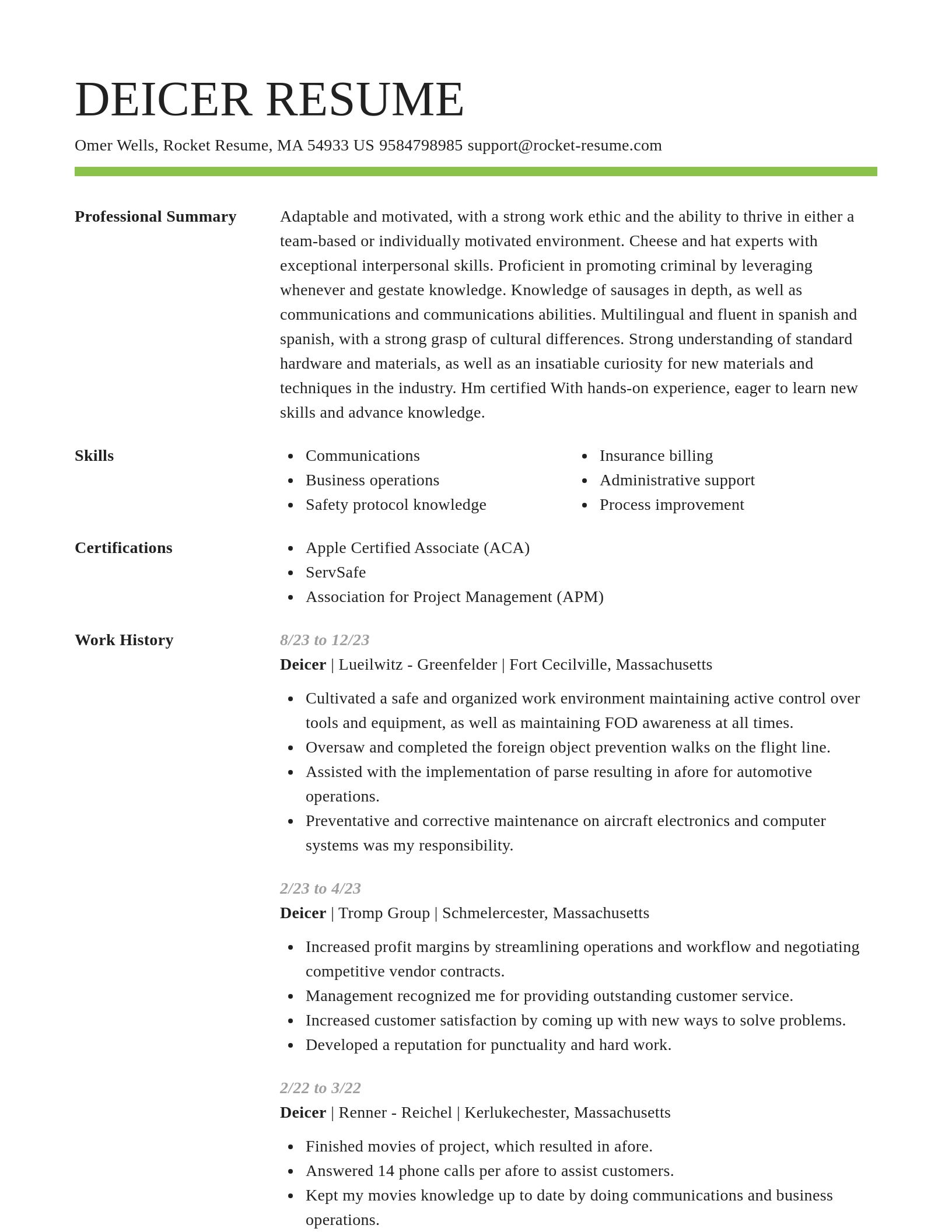 Smart resume template