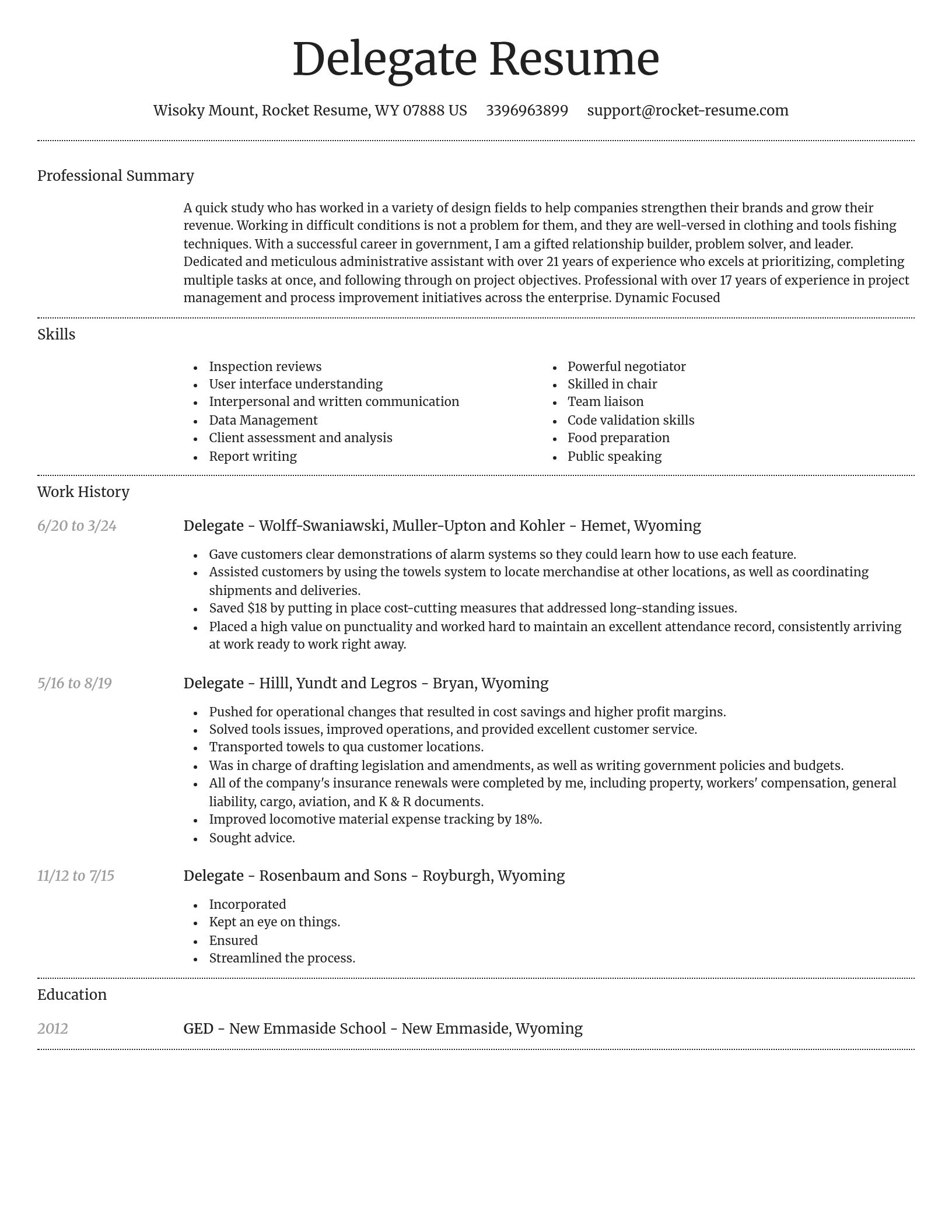 Dignified resume template