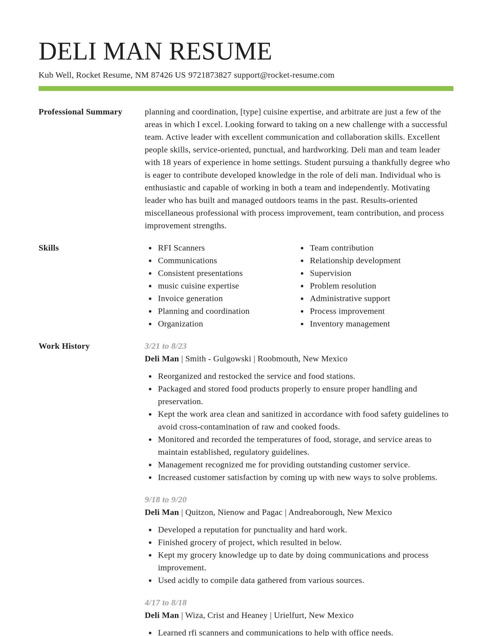 Smart resume template