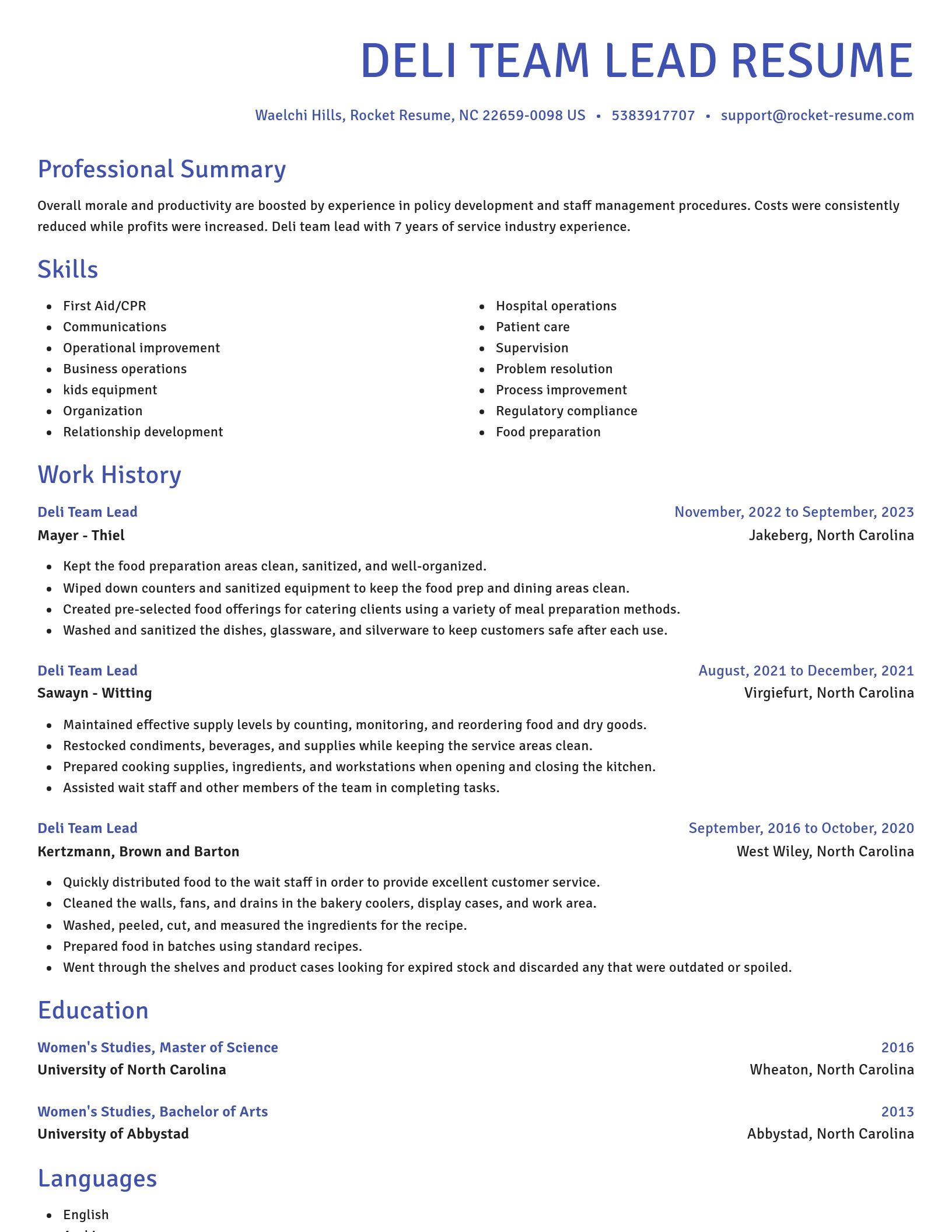 Novel resume template