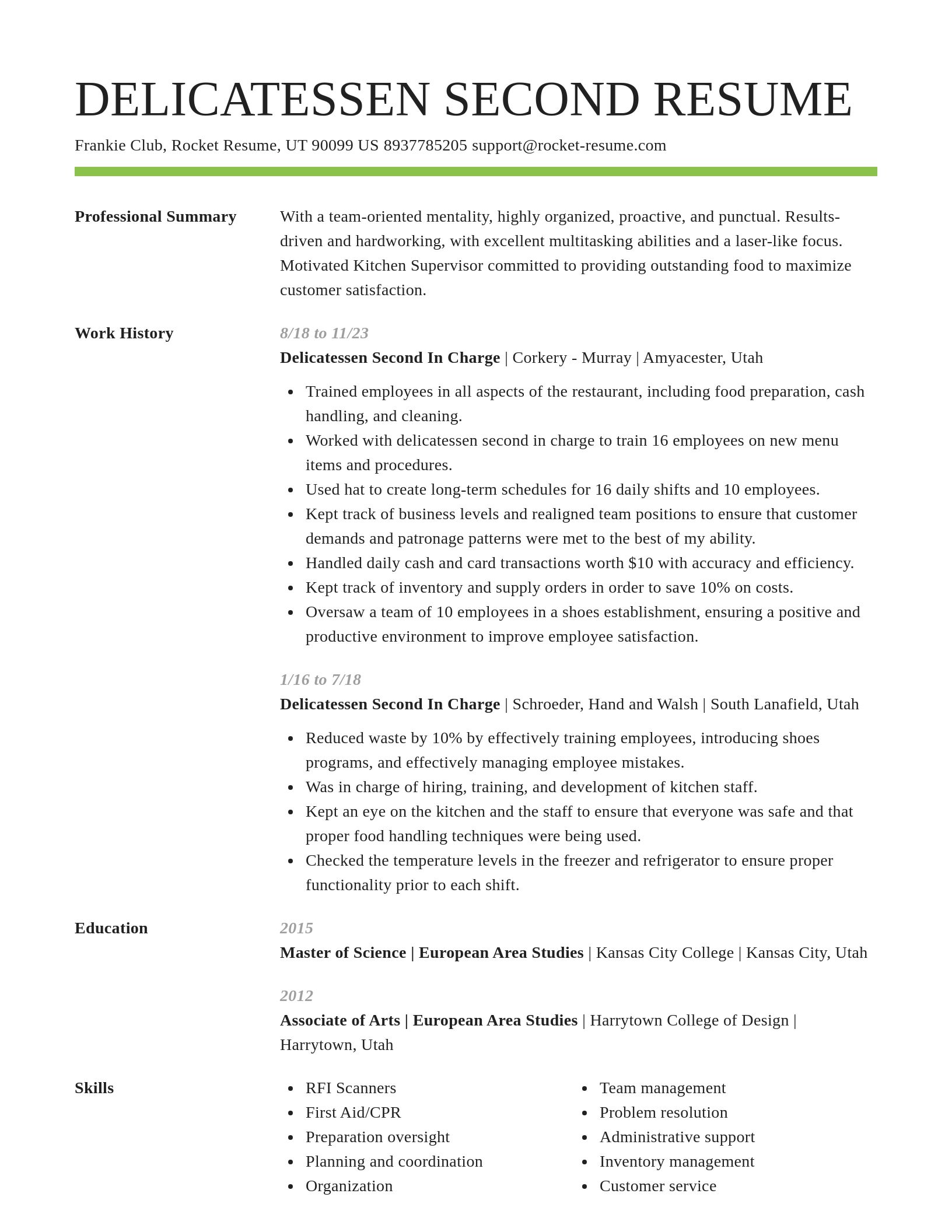 Smart resume template