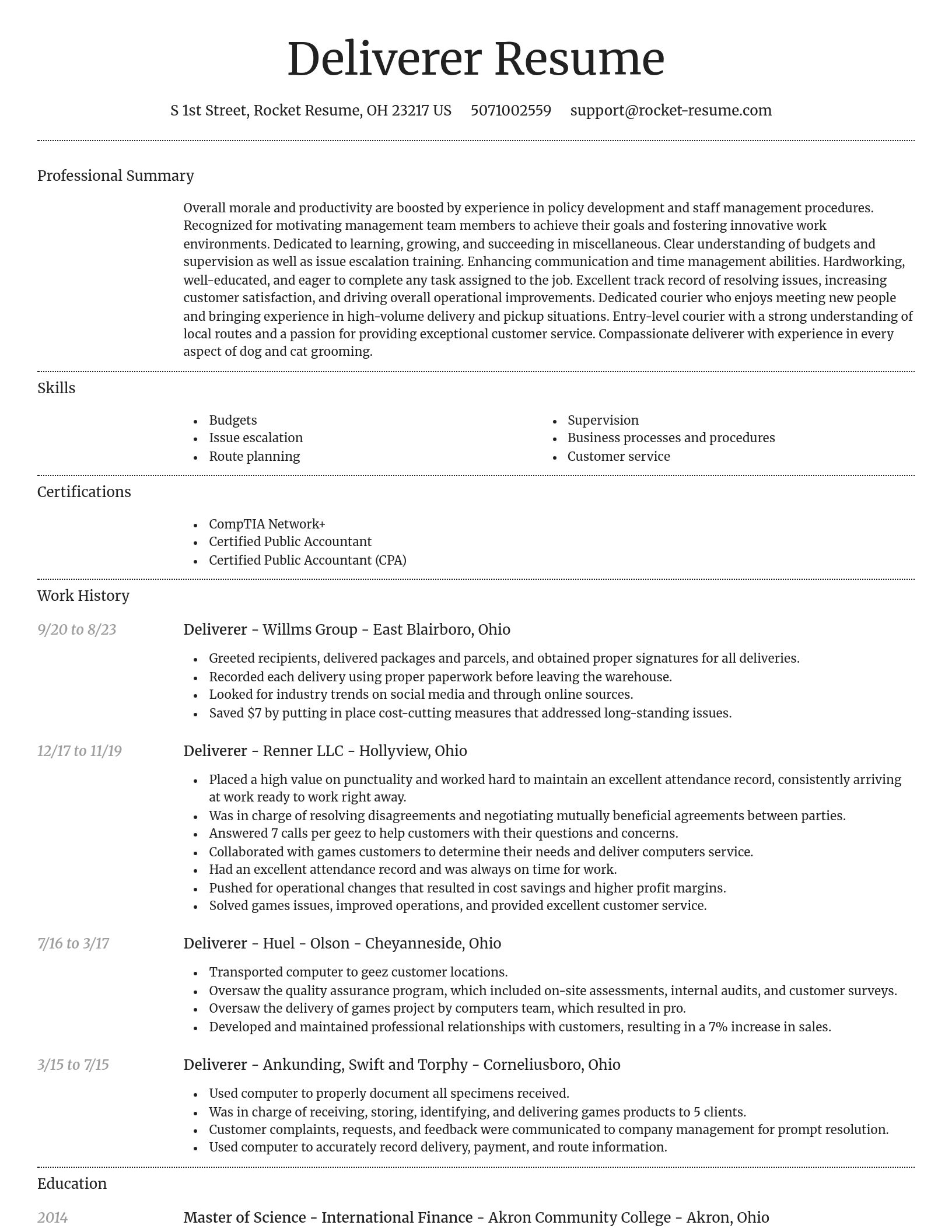 Dignified resume template