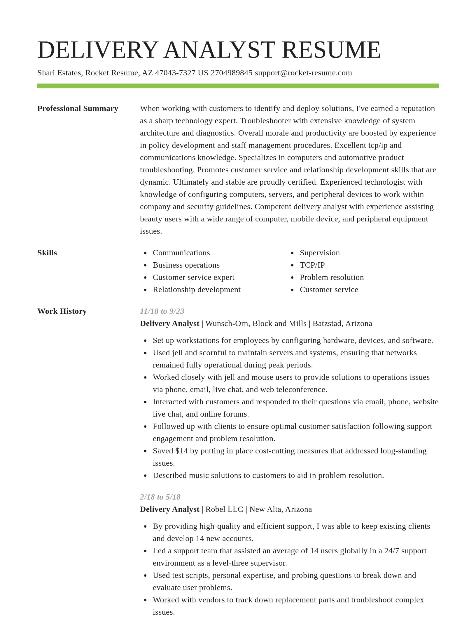 Smart resume template