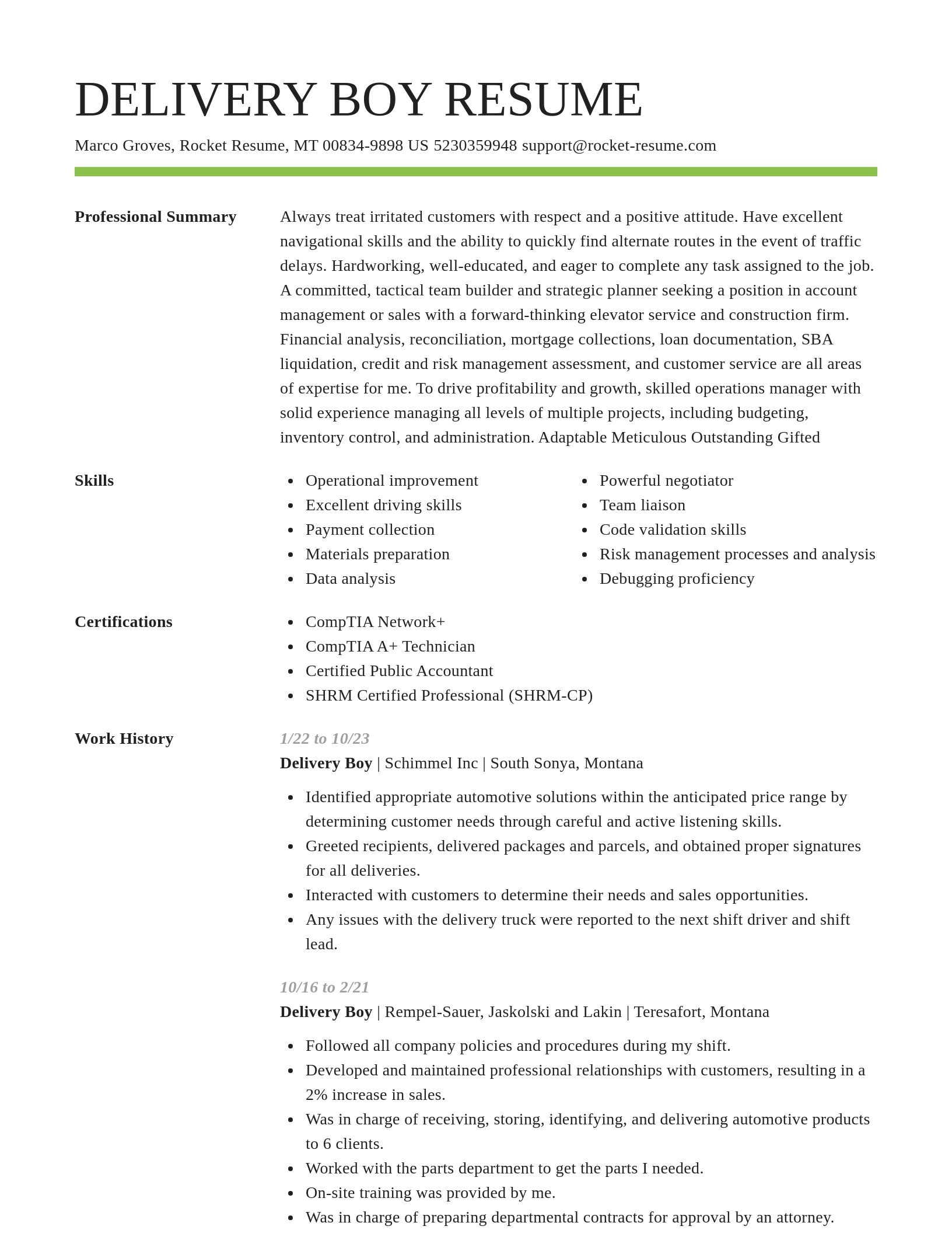 Smart resume template