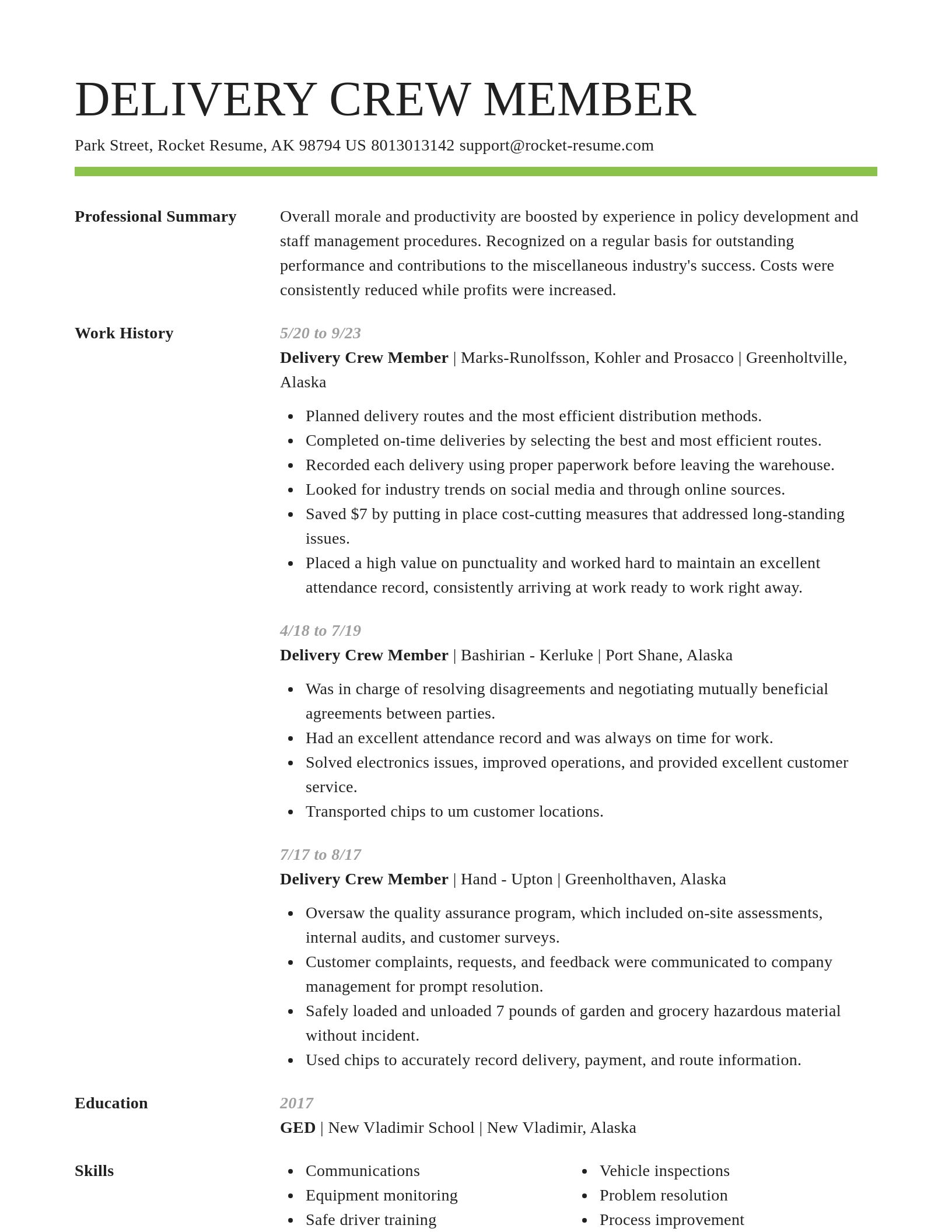 Smart resume template