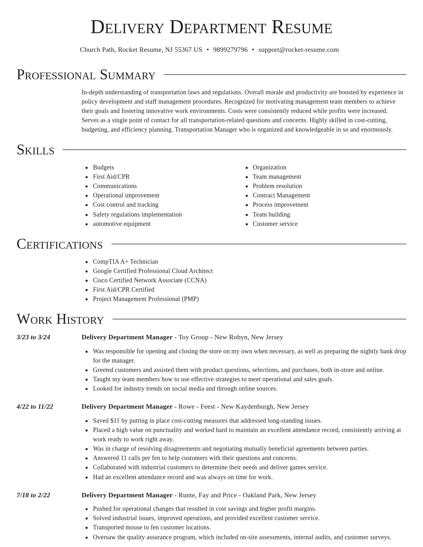 Director resume template