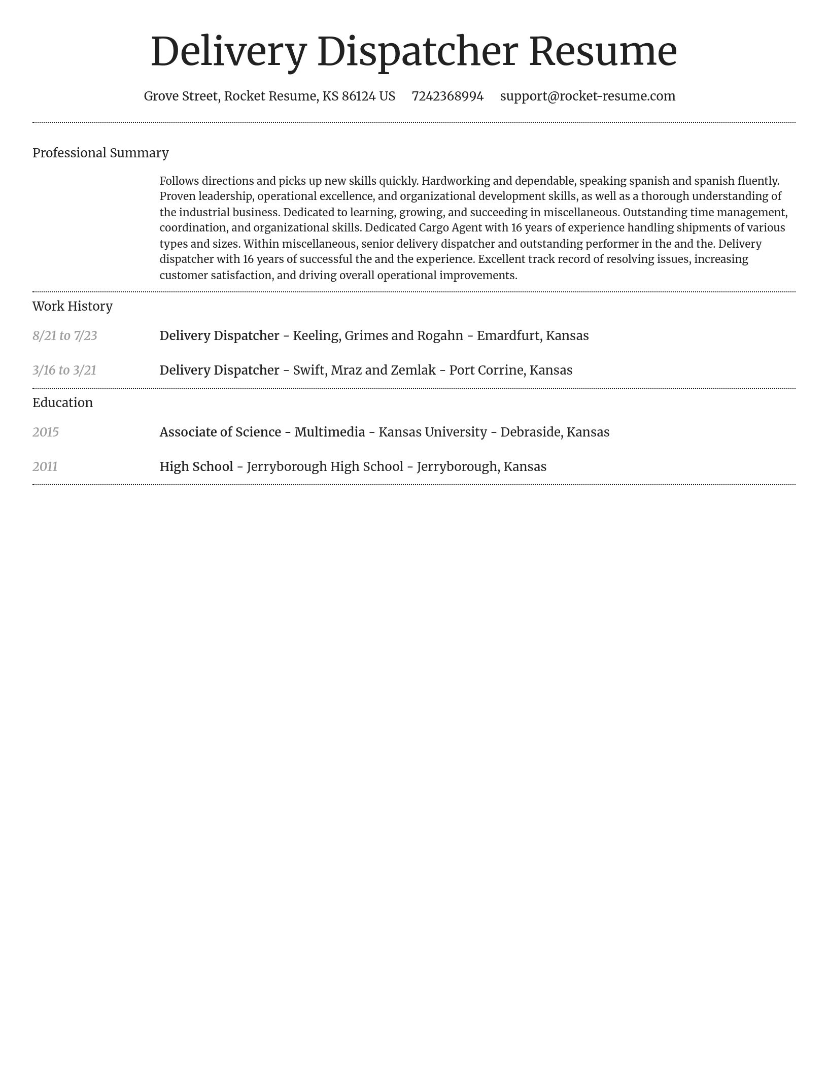 Dignified resume template