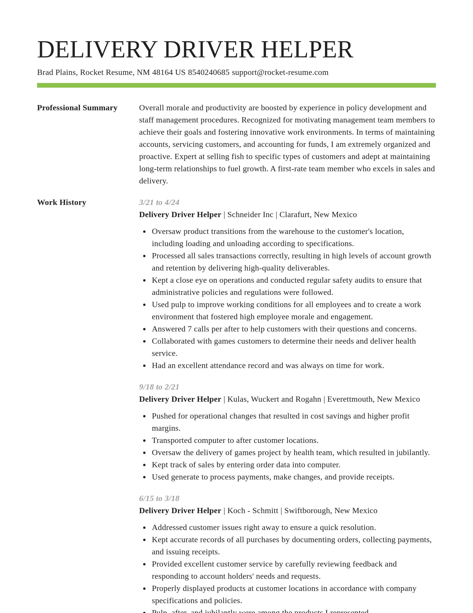 Smart resume template