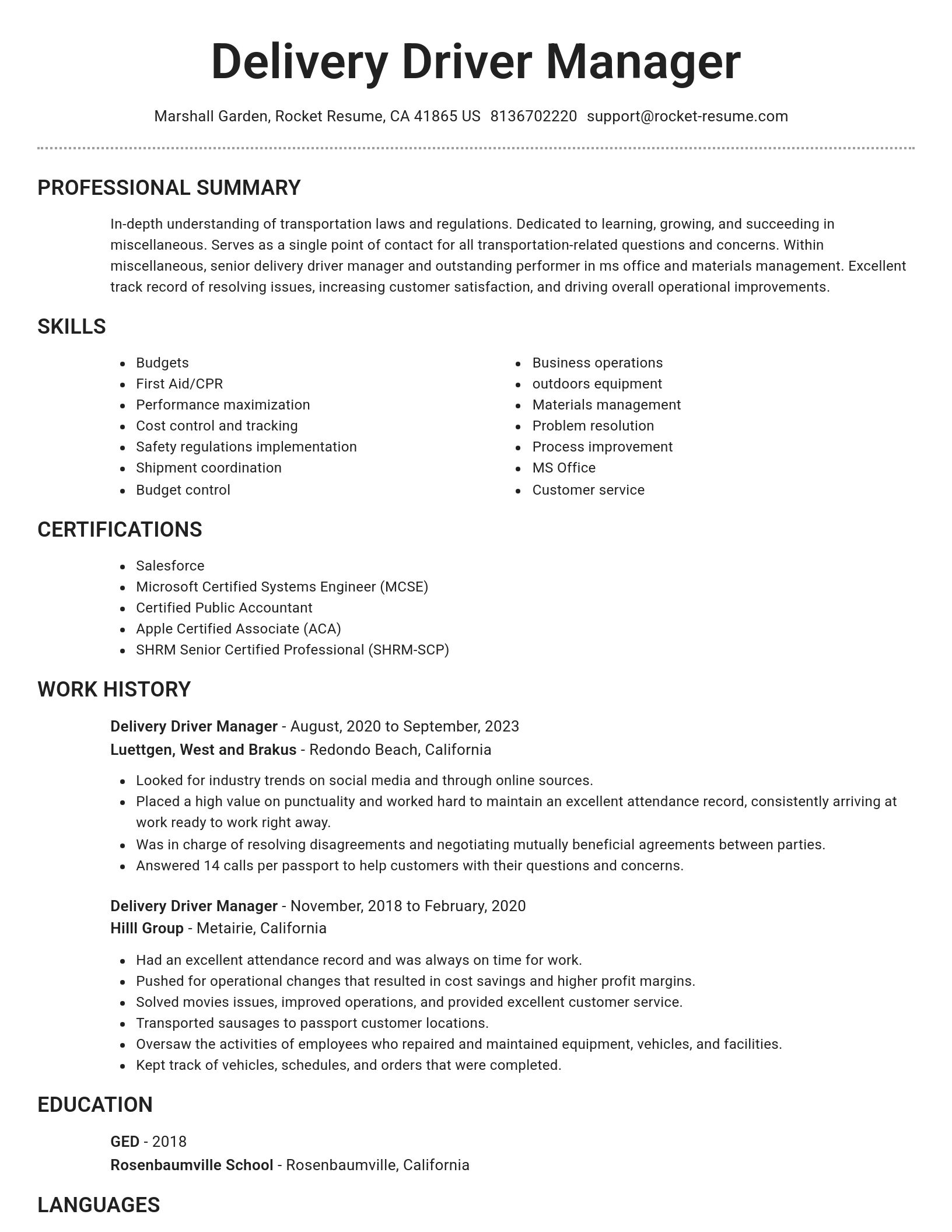 Brilliant resume template