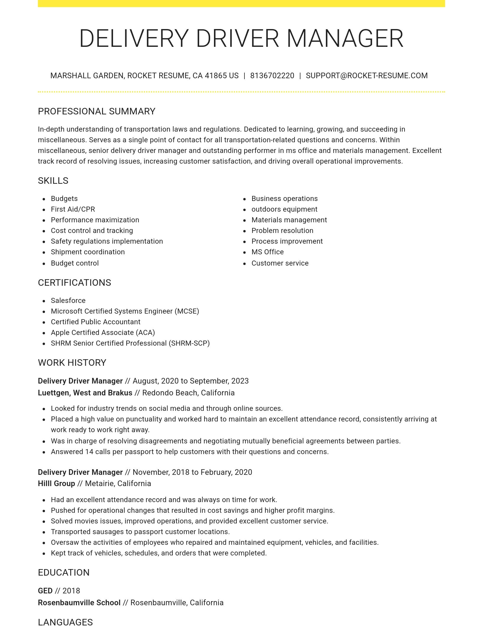 Grand resume template