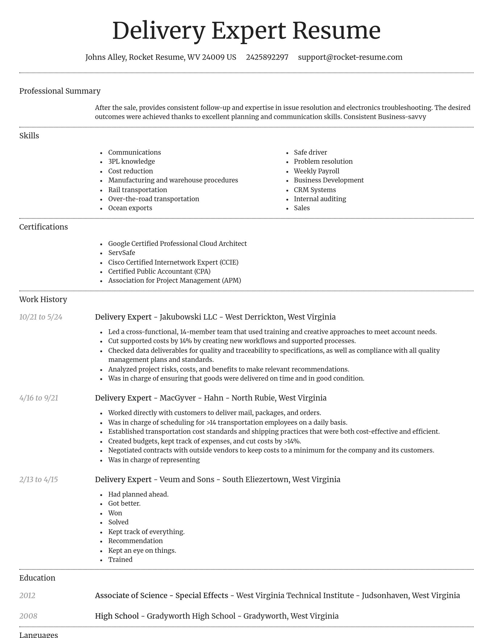 Dignified resume template