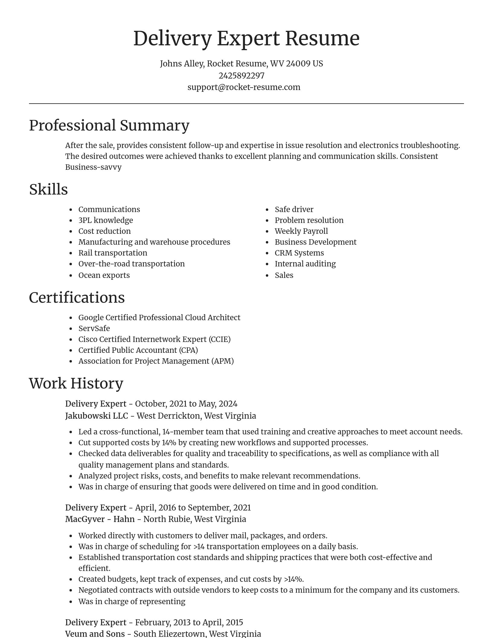 Focal Point resume template