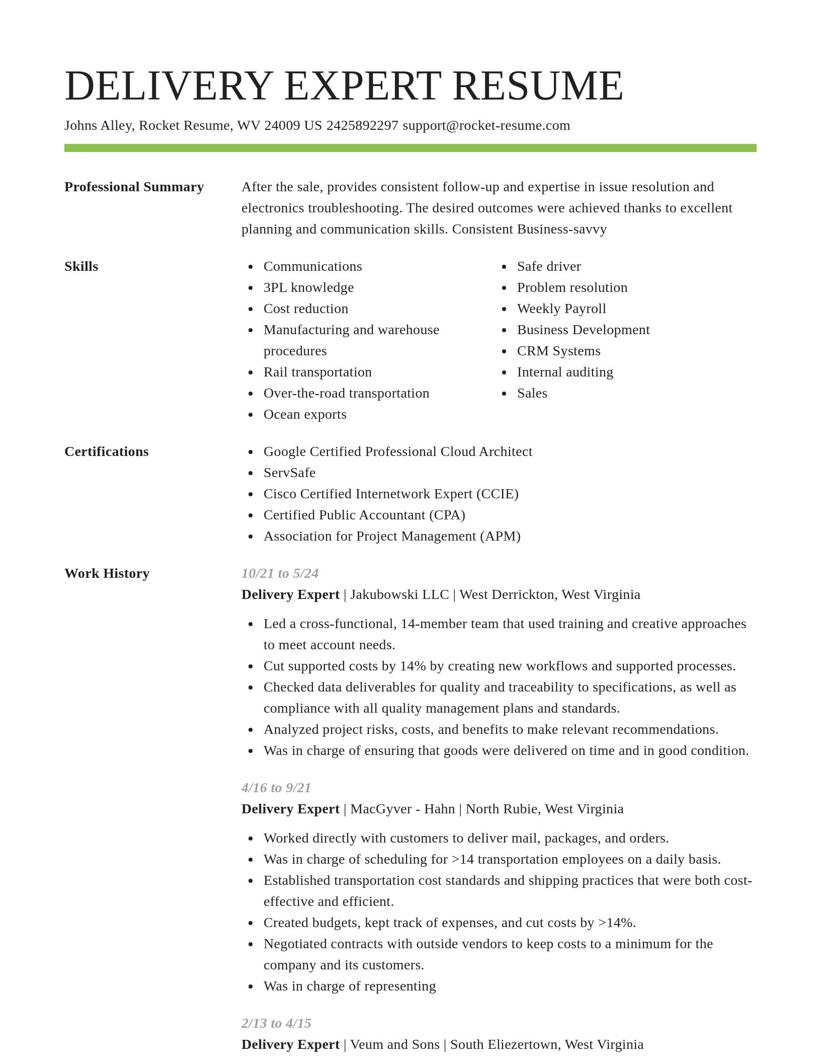 Smart resume template