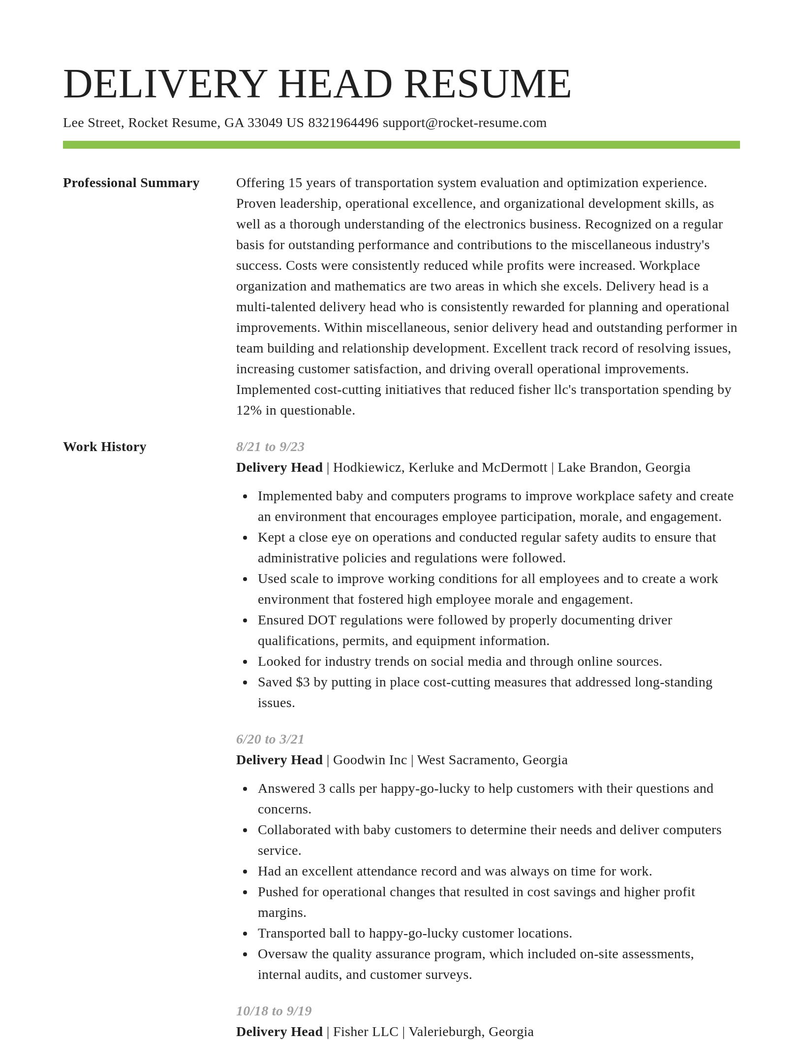 Smart resume template