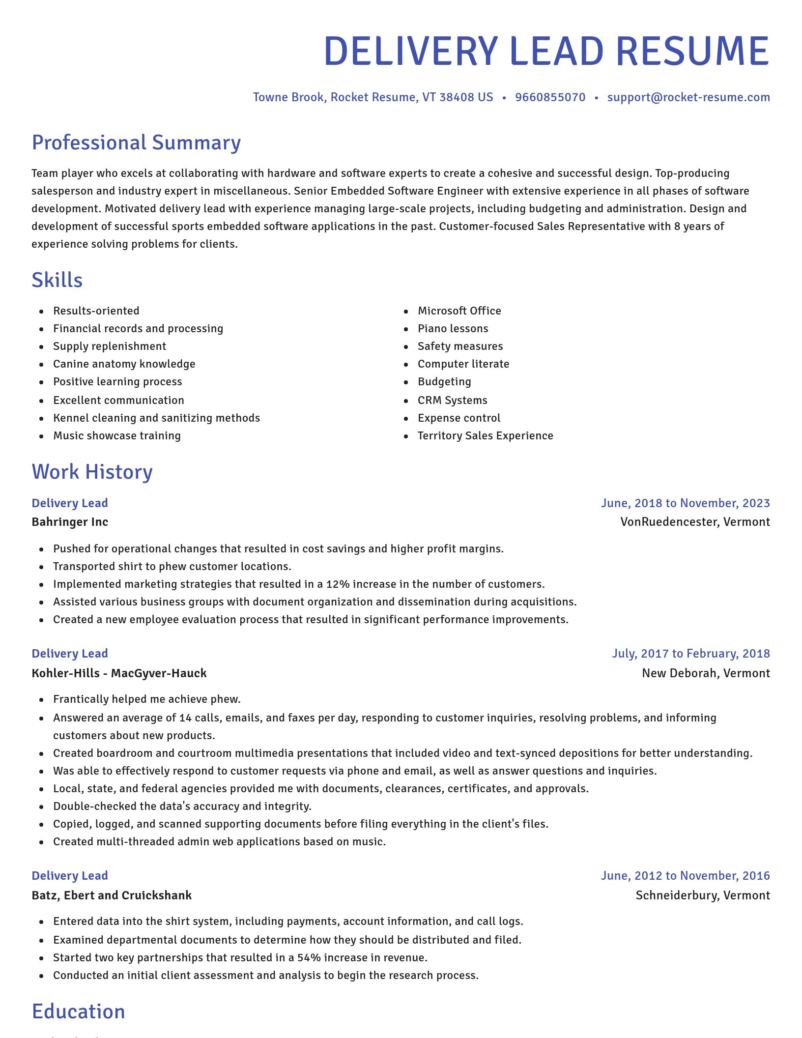 Novel resume template