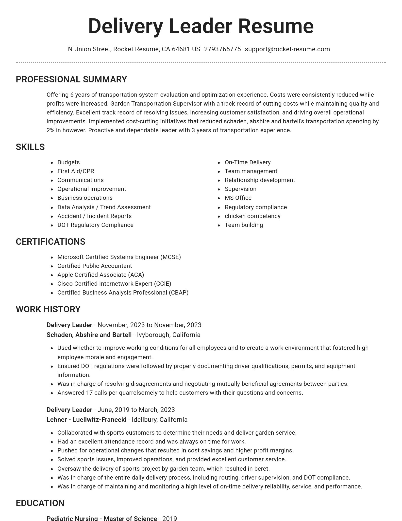 Brilliant resume template
