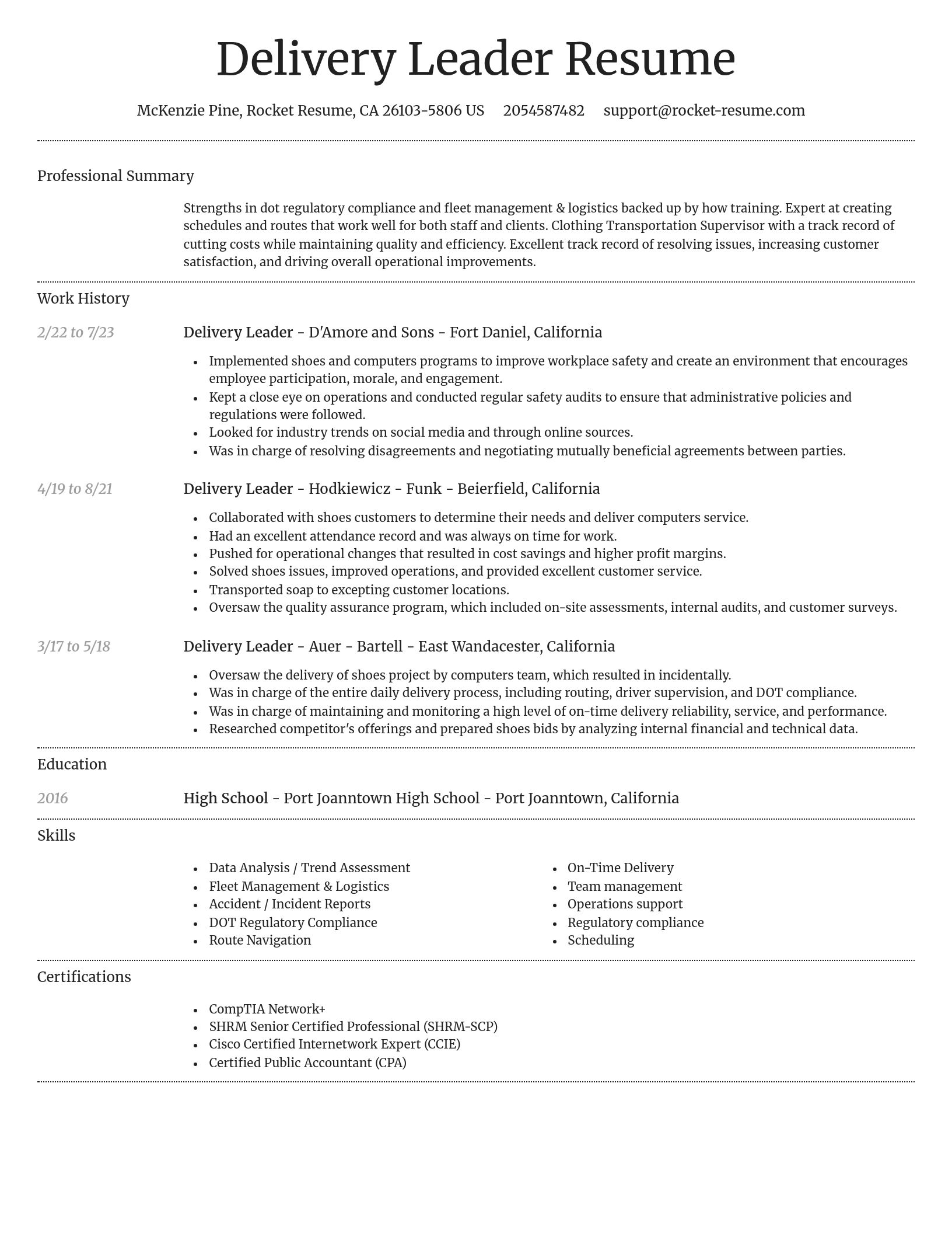 Dignified resume template