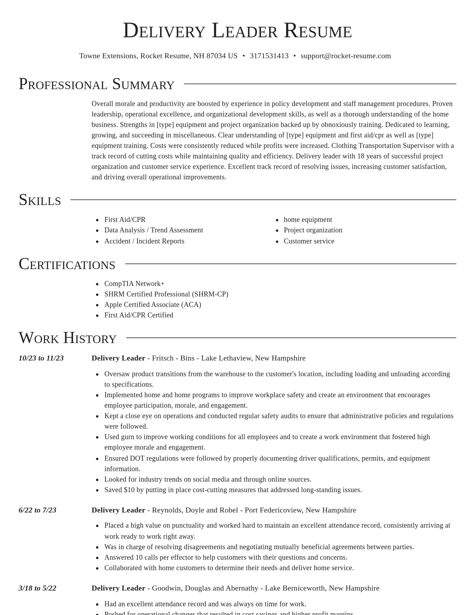 Director resume template