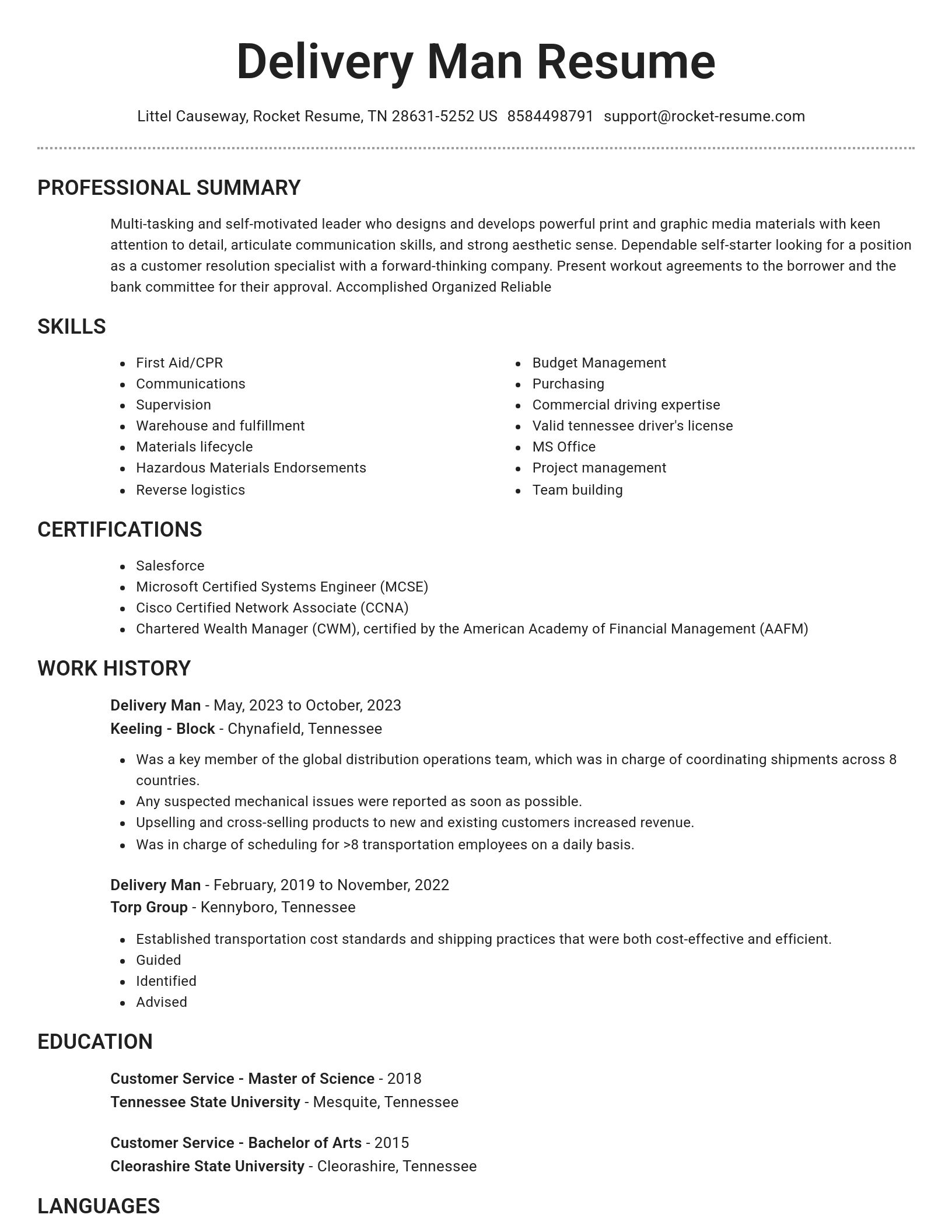 Brilliant resume template