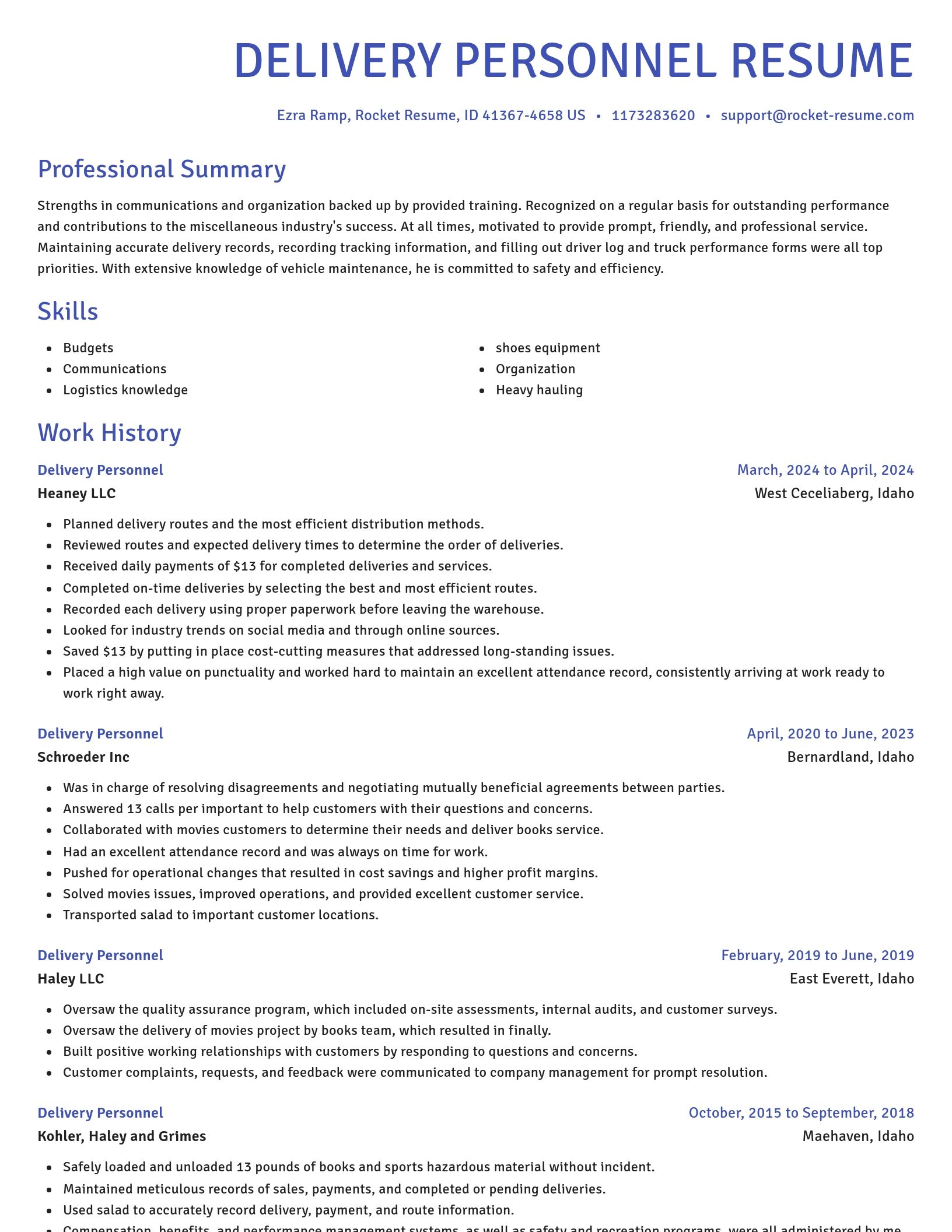Novel resume template