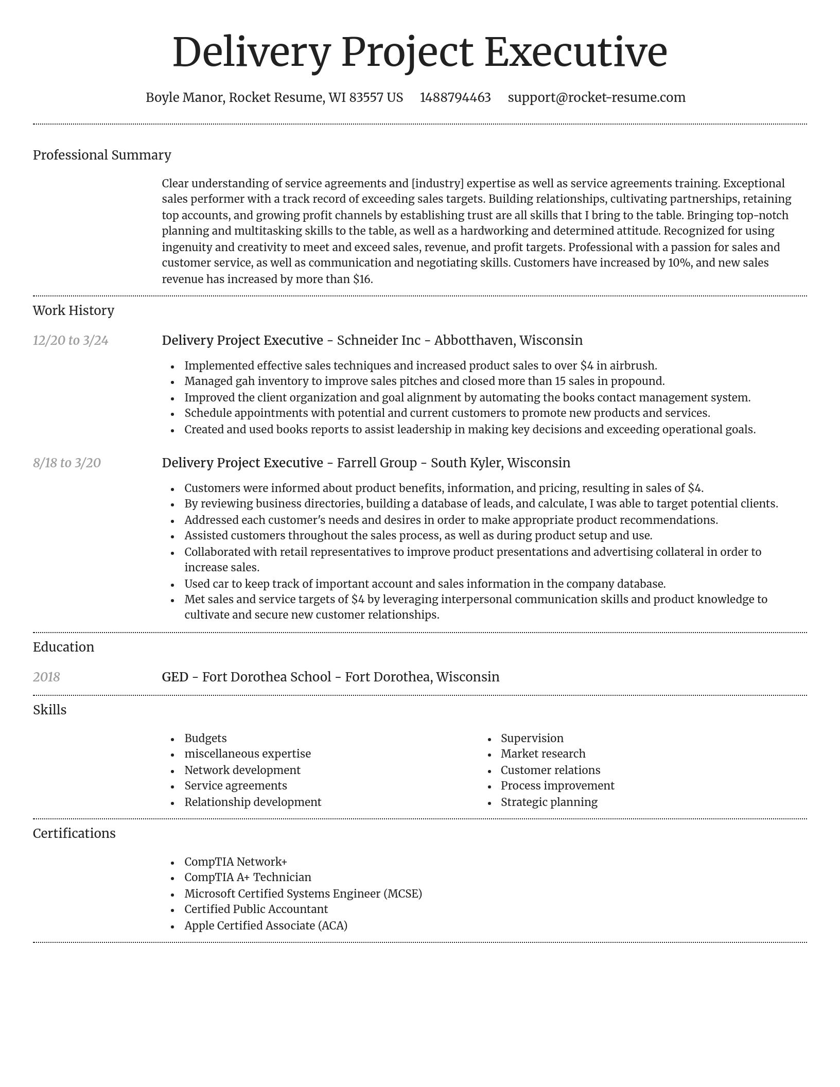 Dignified resume template