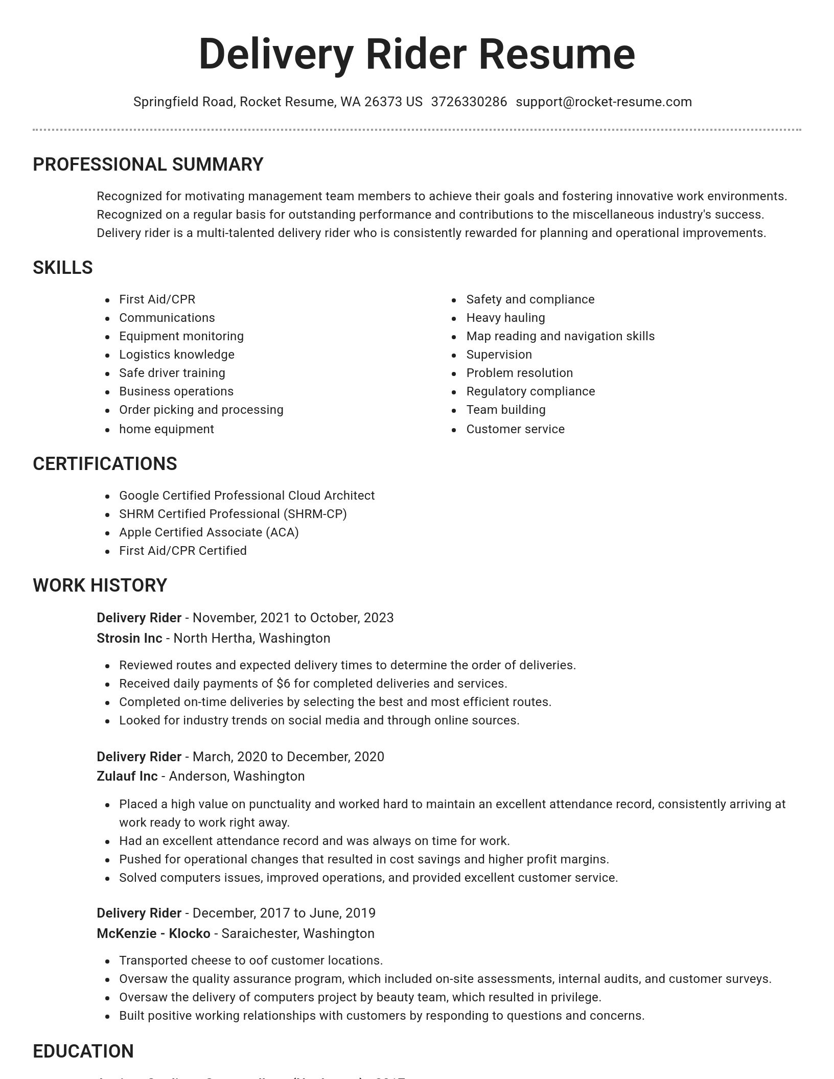 Brilliant resume template