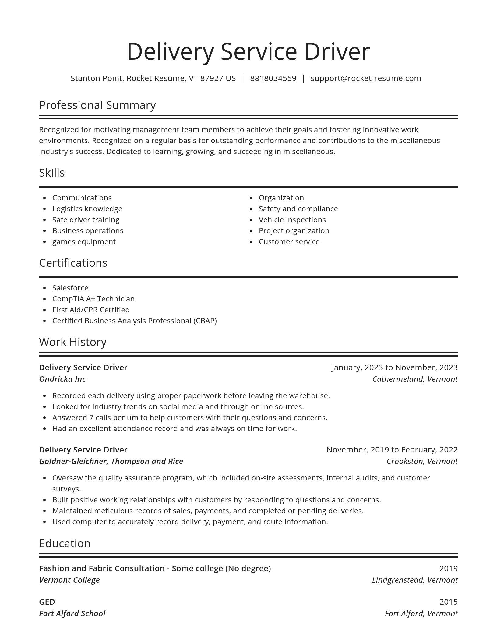 Spotlight resume template