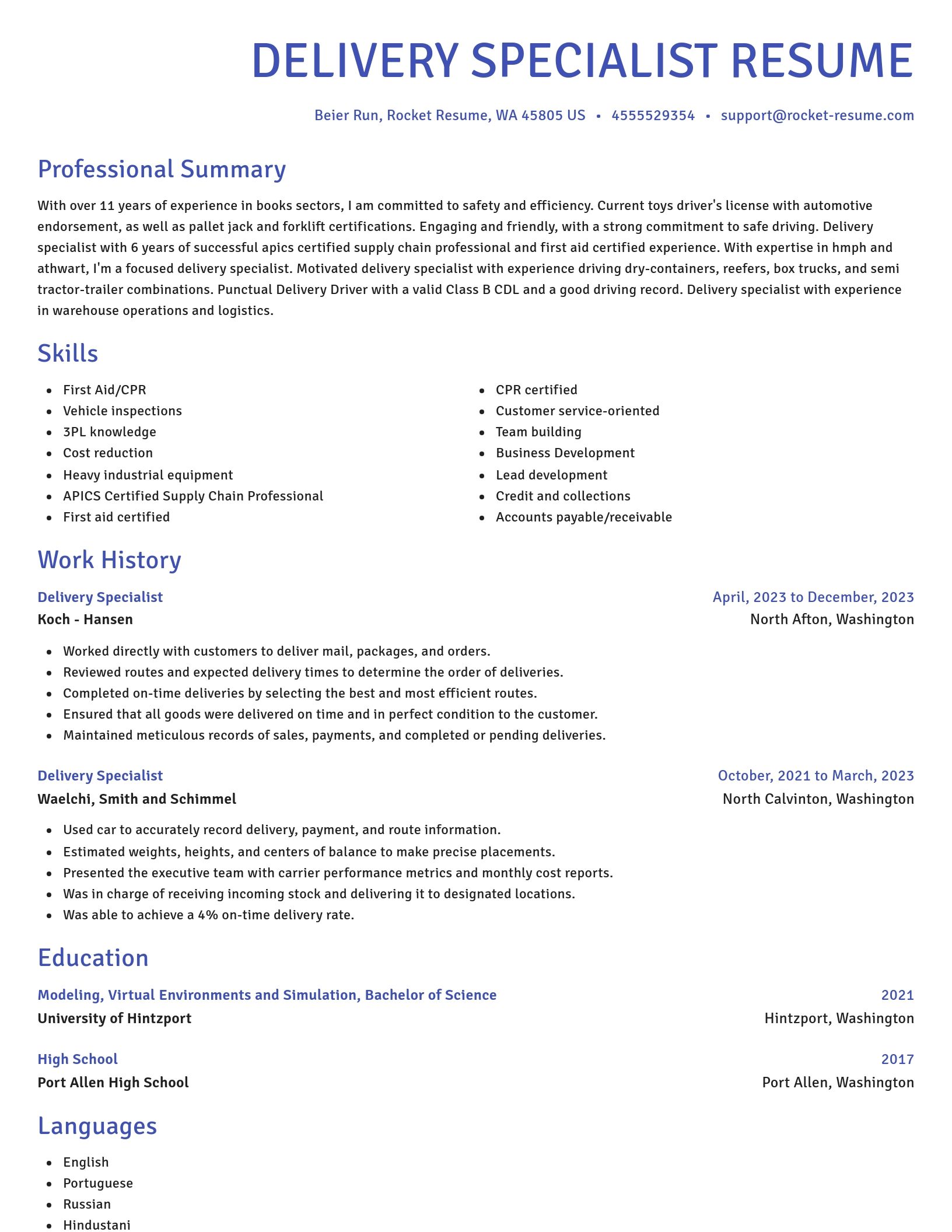 Novel resume template