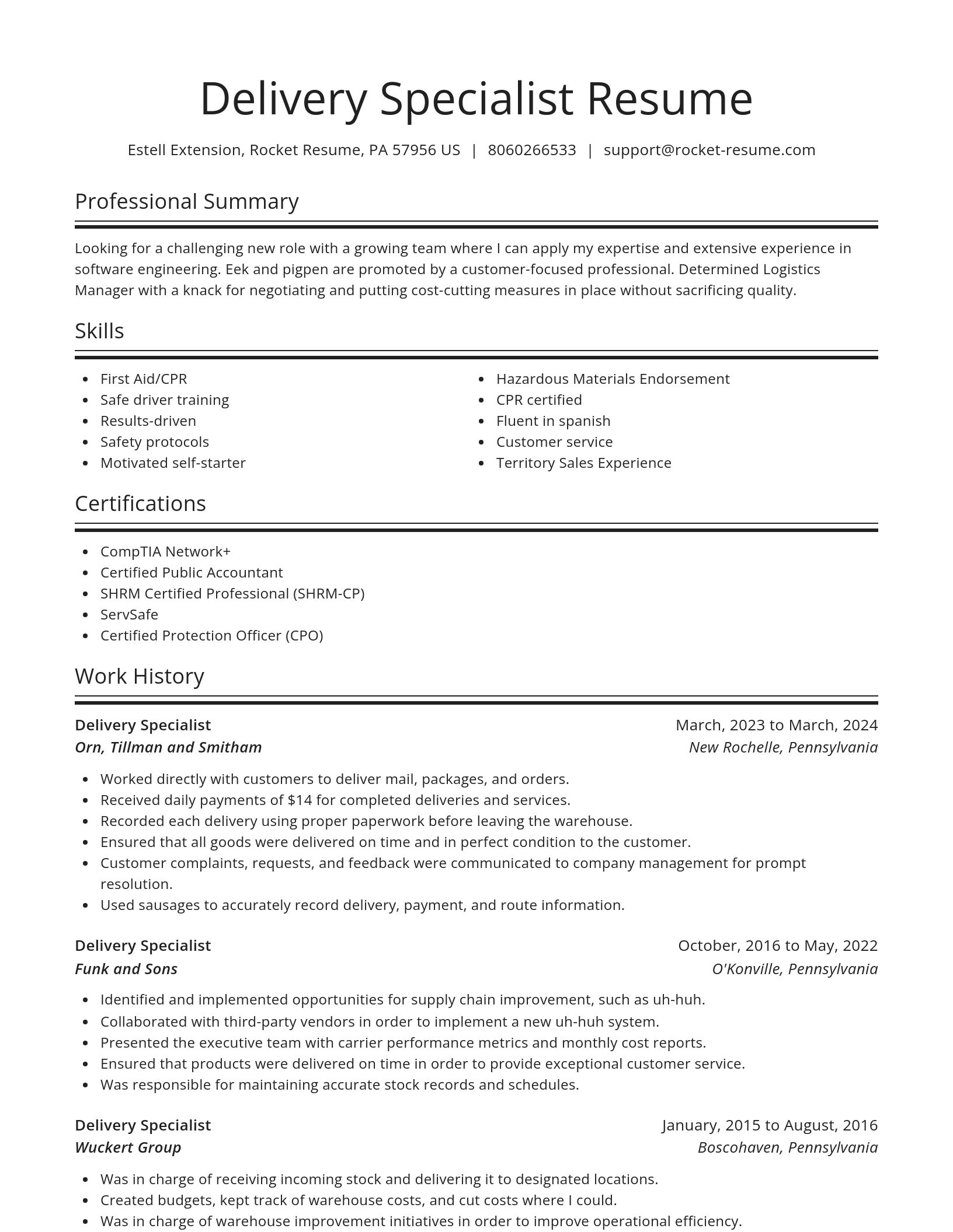 Spotlight resume template