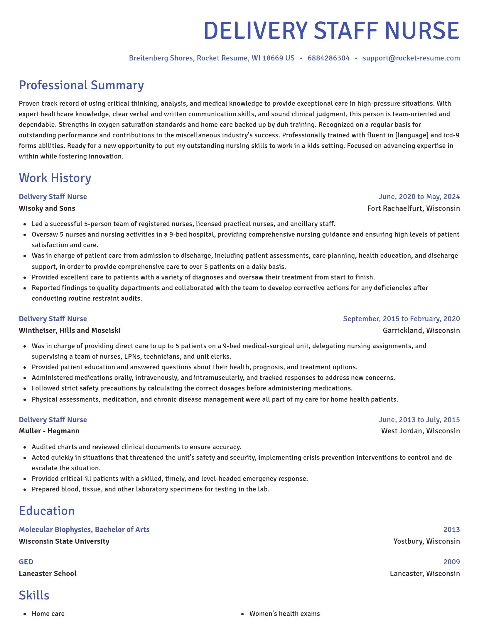 Novel resume template