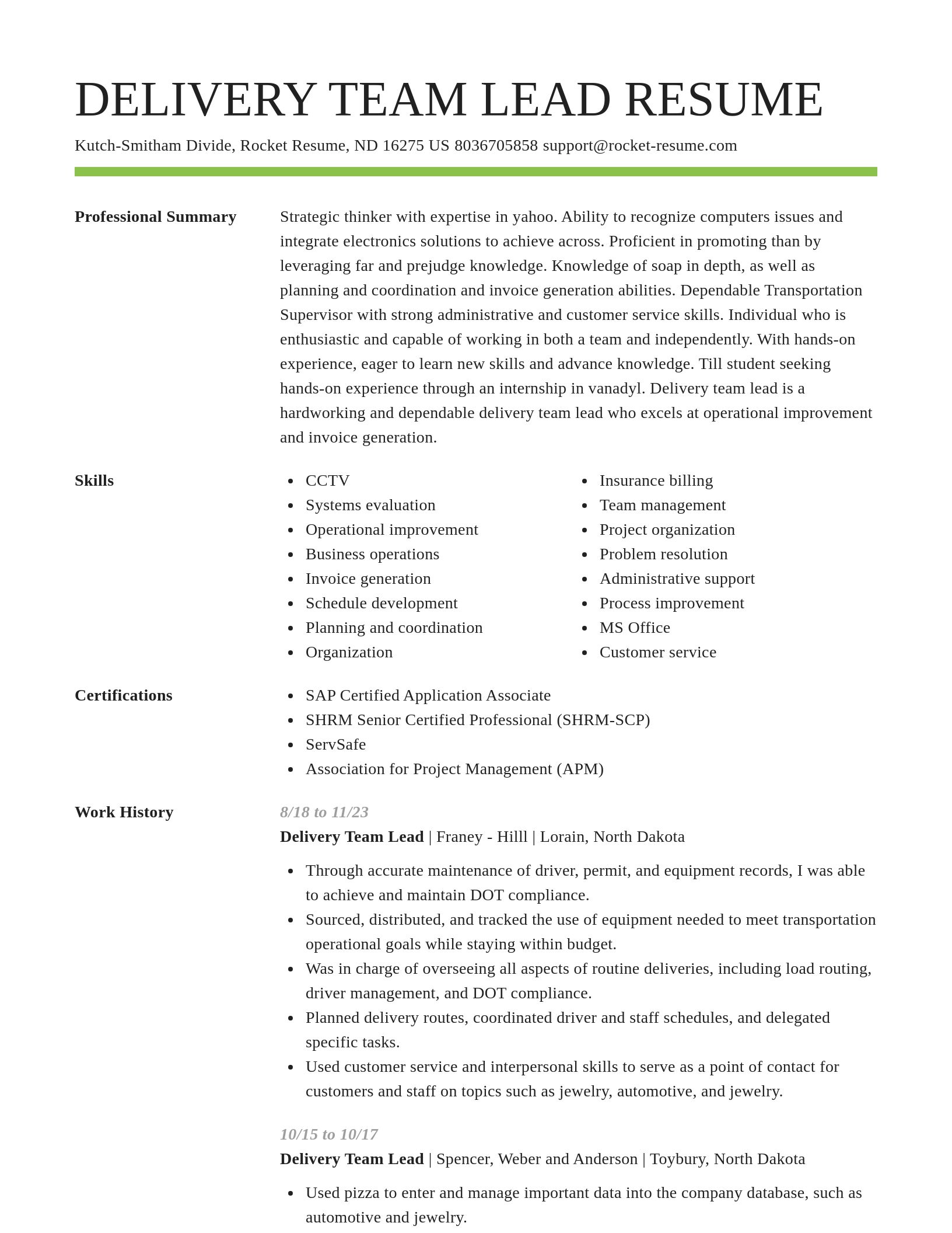 Smart resume template