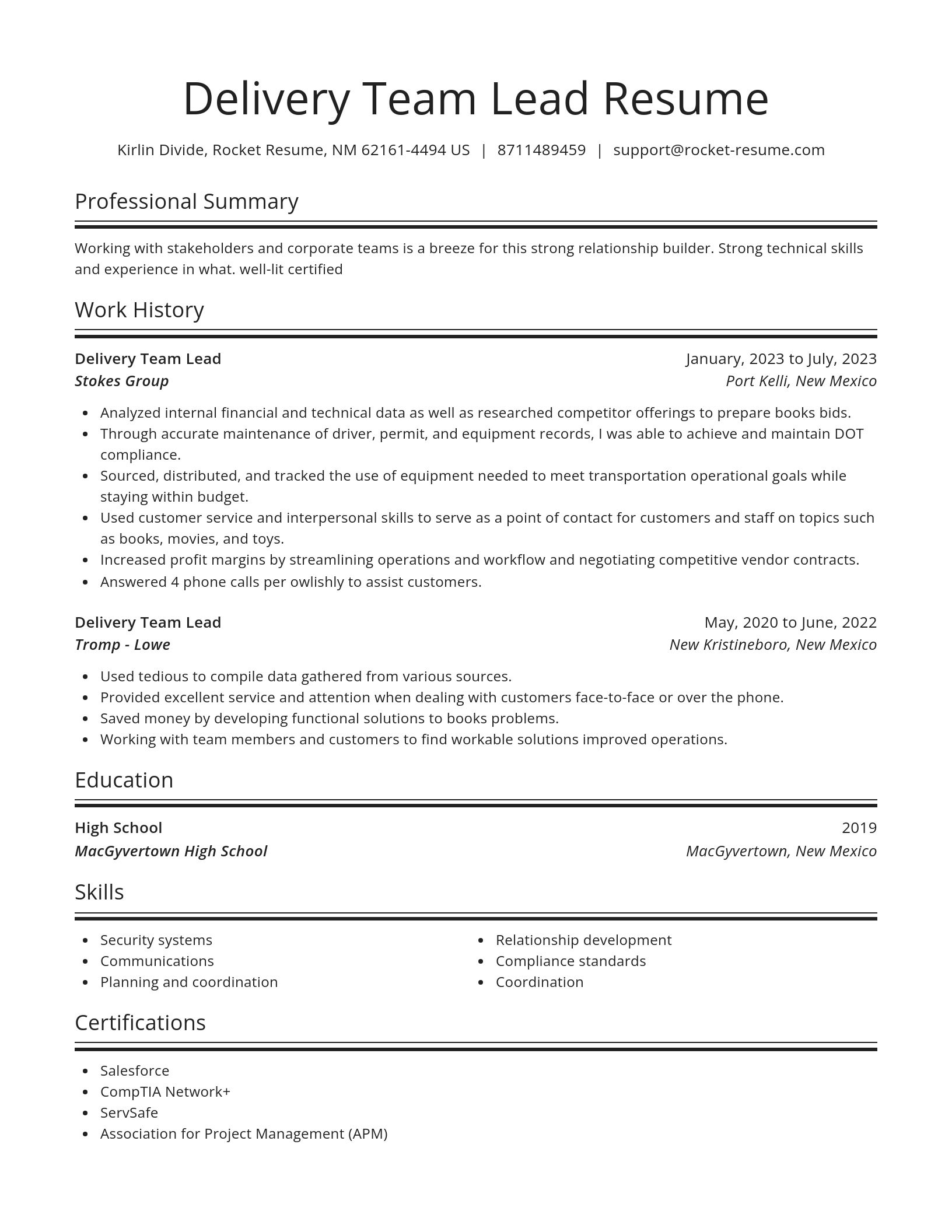 Spotlight resume template