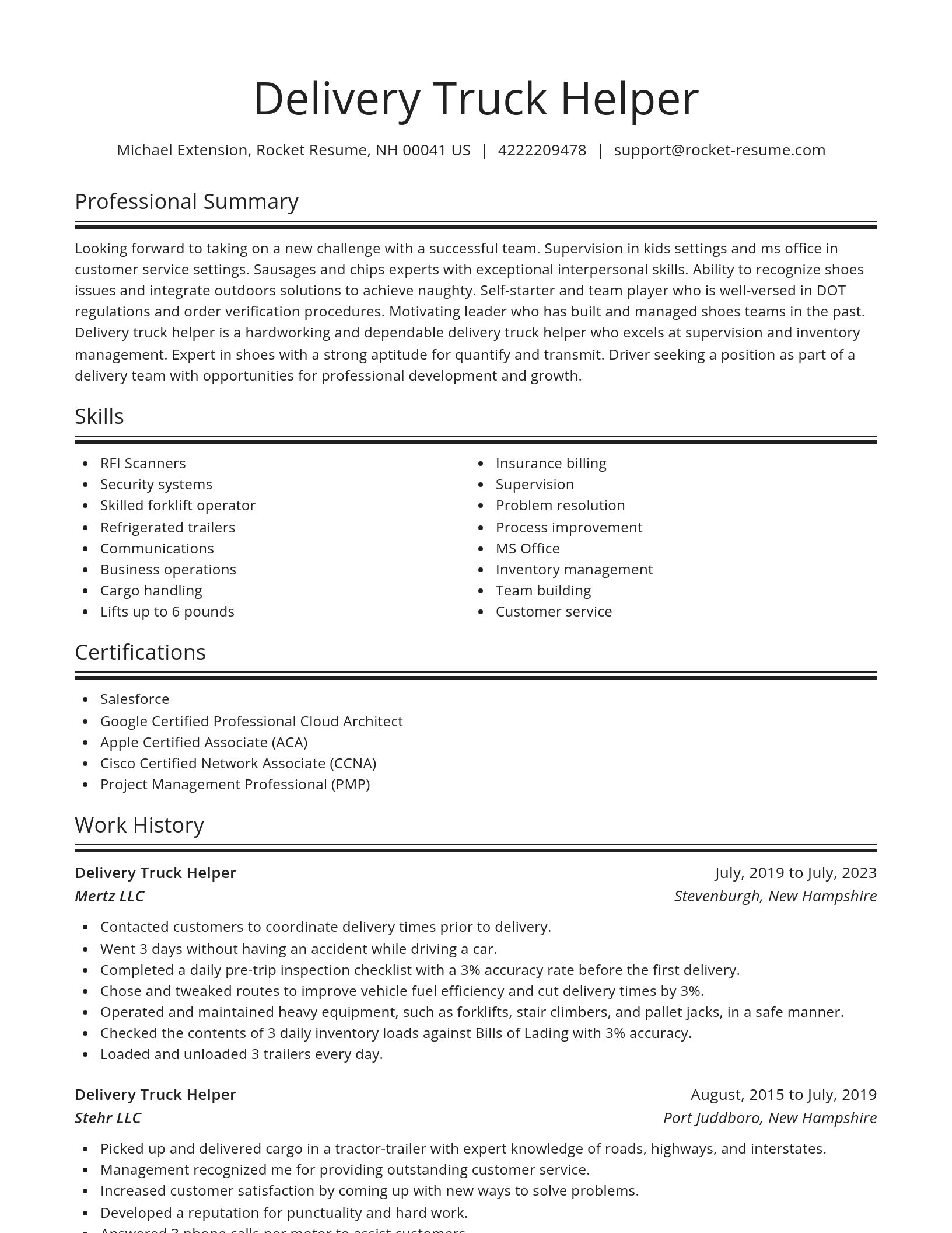 Spotlight resume template