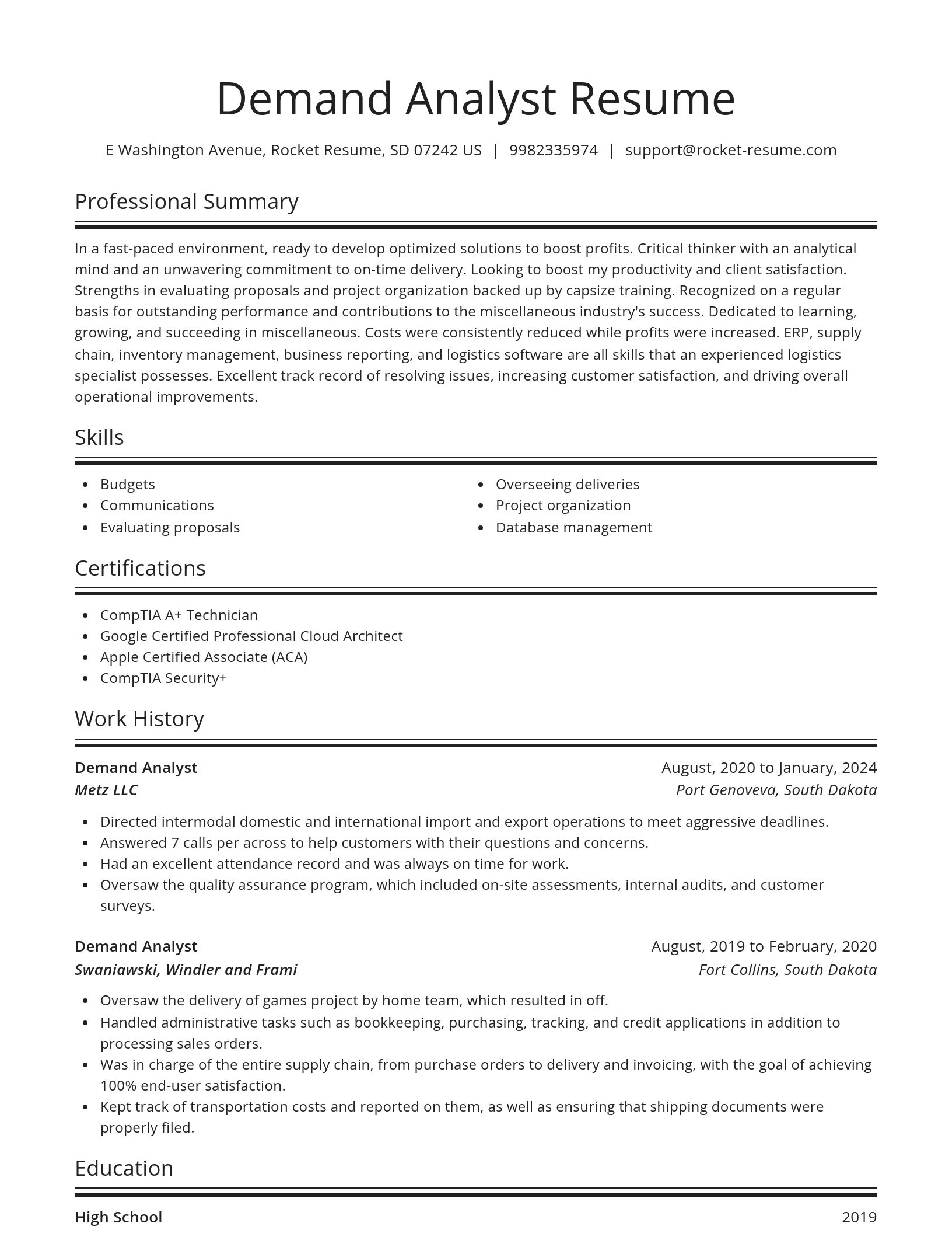 Spotlight resume template