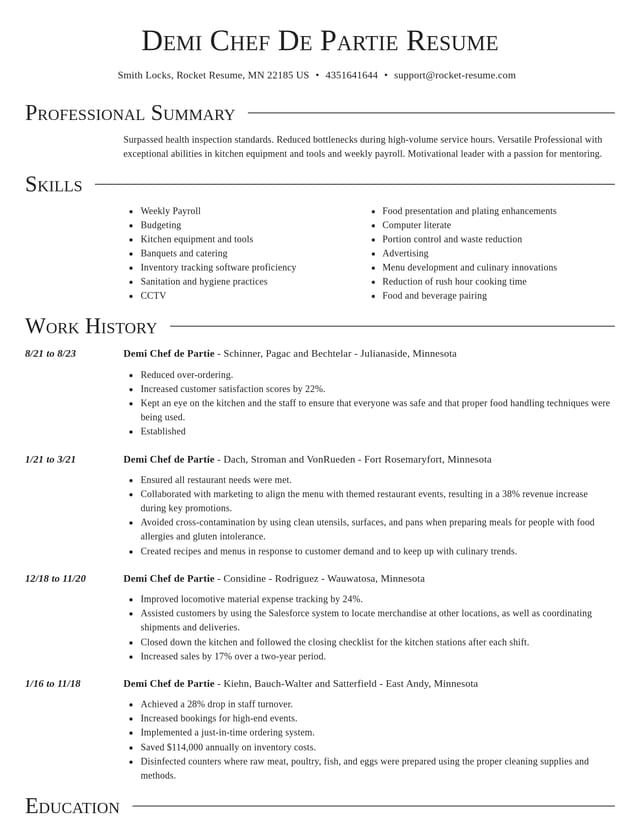 Director resume template