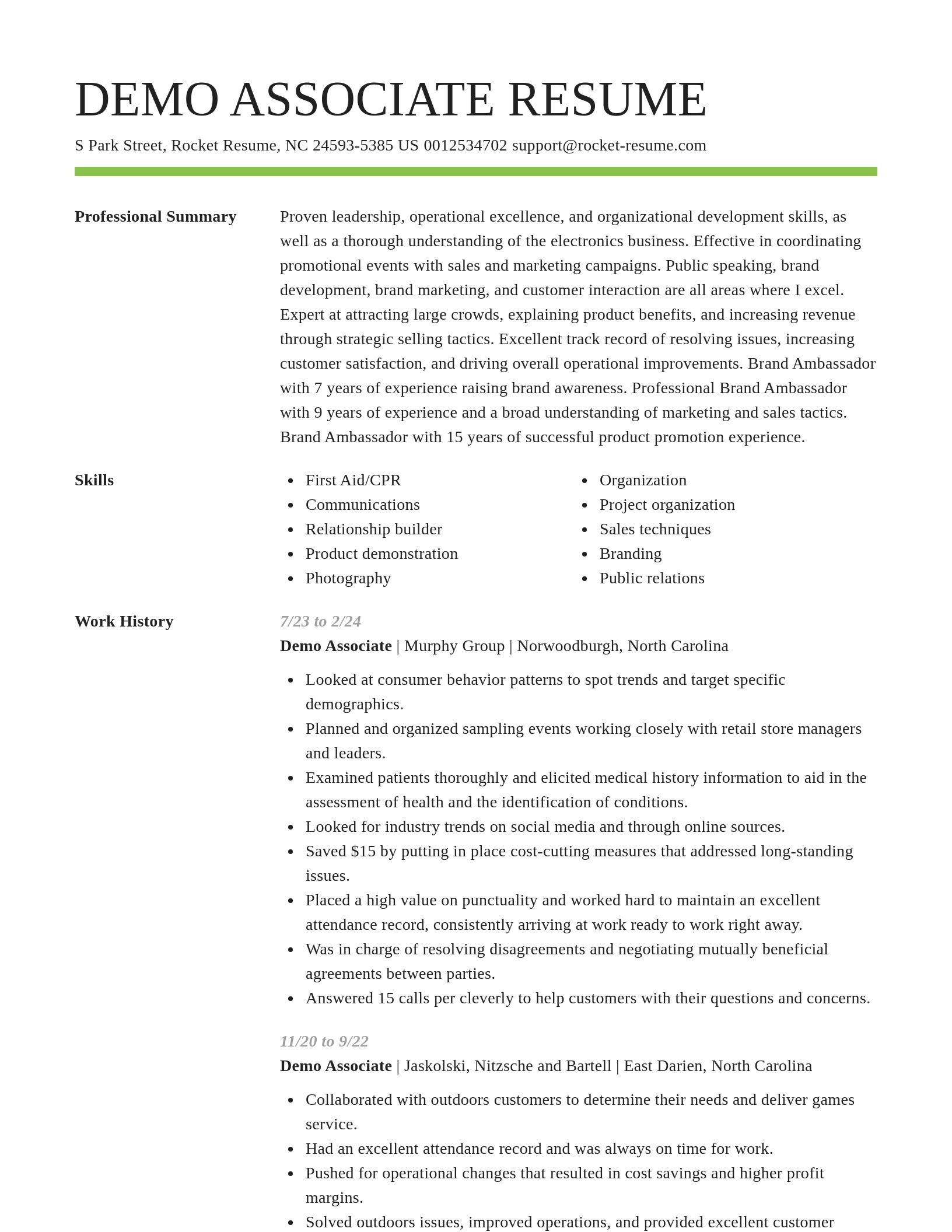 Smart resume template