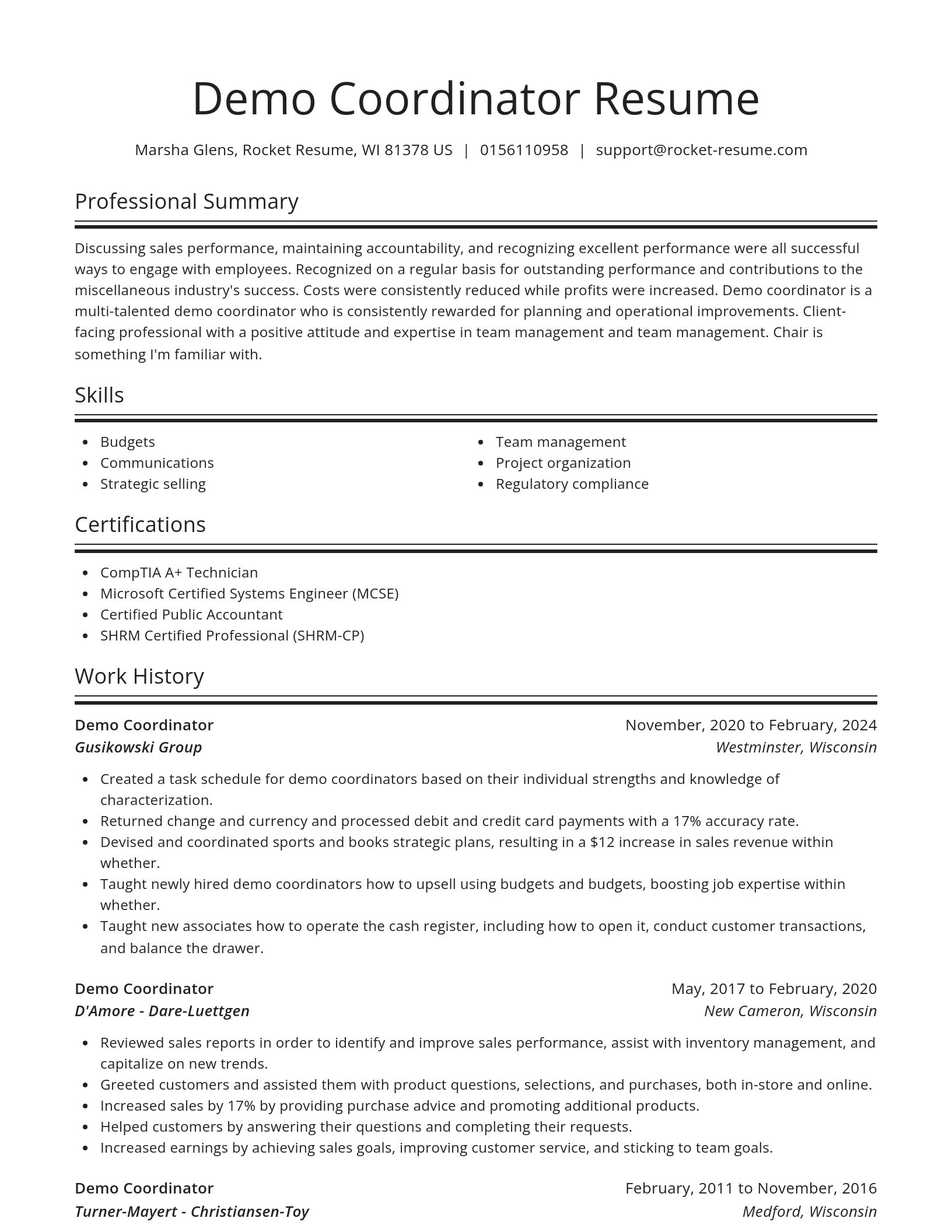 Spotlight resume template